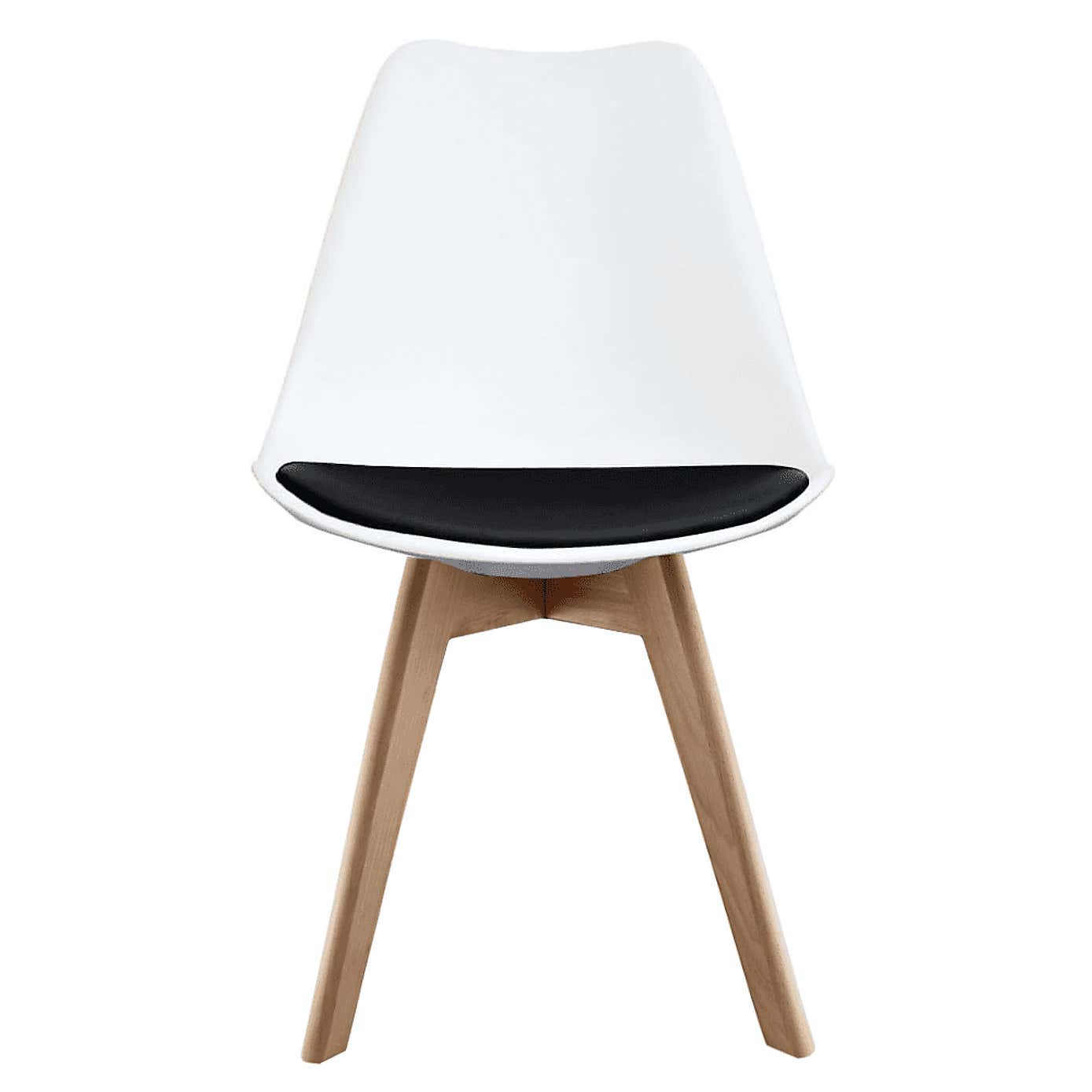 Fusion Living Soho White Plastic Dining Chair with Squared Legs