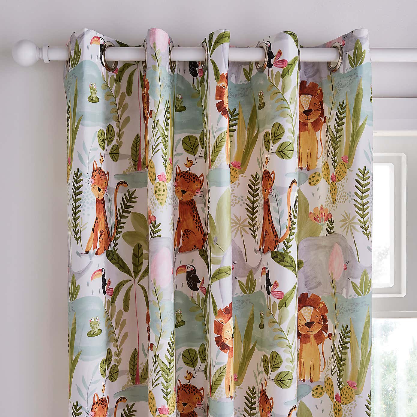 Jungle Friends Blackout Eyelet Curtains