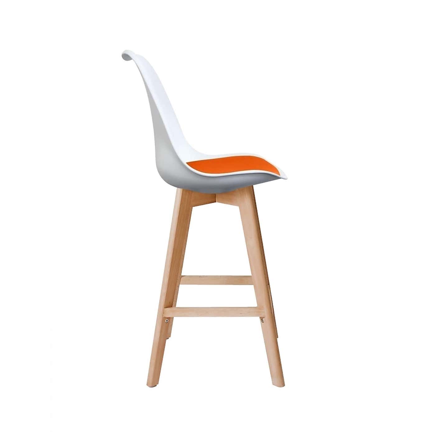 Fusion Living Soho White Plastic Bar Stool