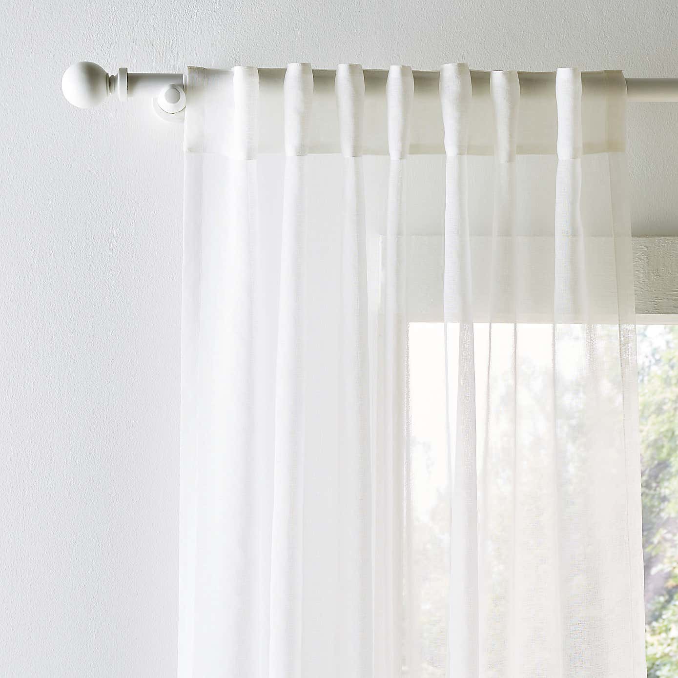 Embroidered Tulip Slot Top Single Voile Panel