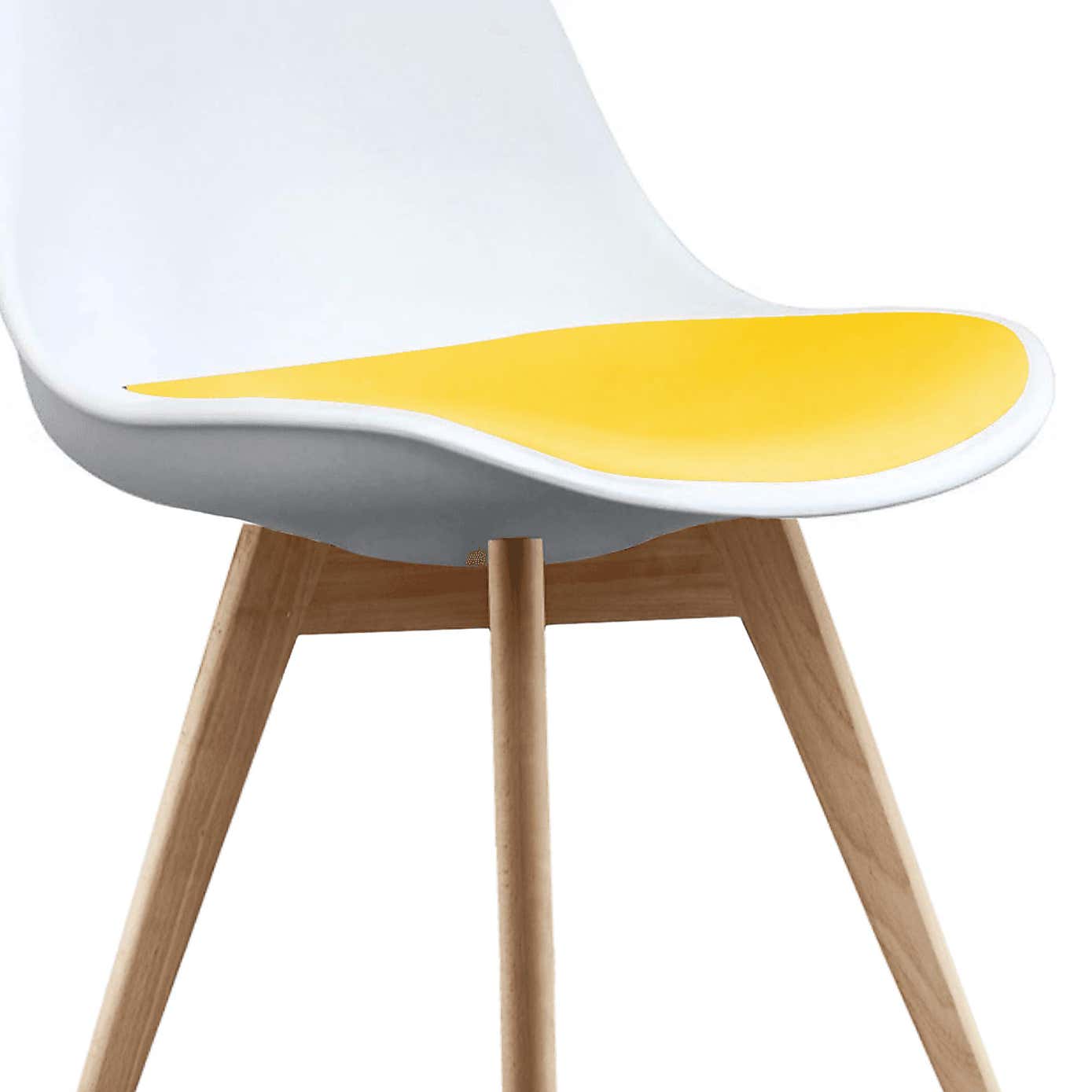 Fusion Living Soho White Plastic Dining Chair with Squared Legs