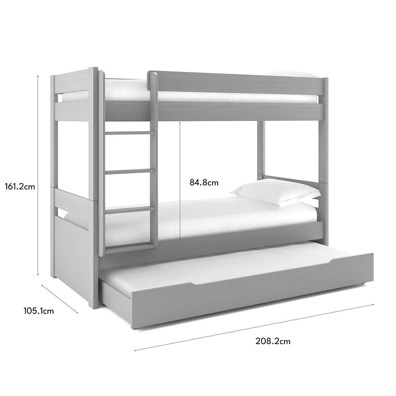 Stompa Uno Bunk Bed With Trundle Drawer, Pine