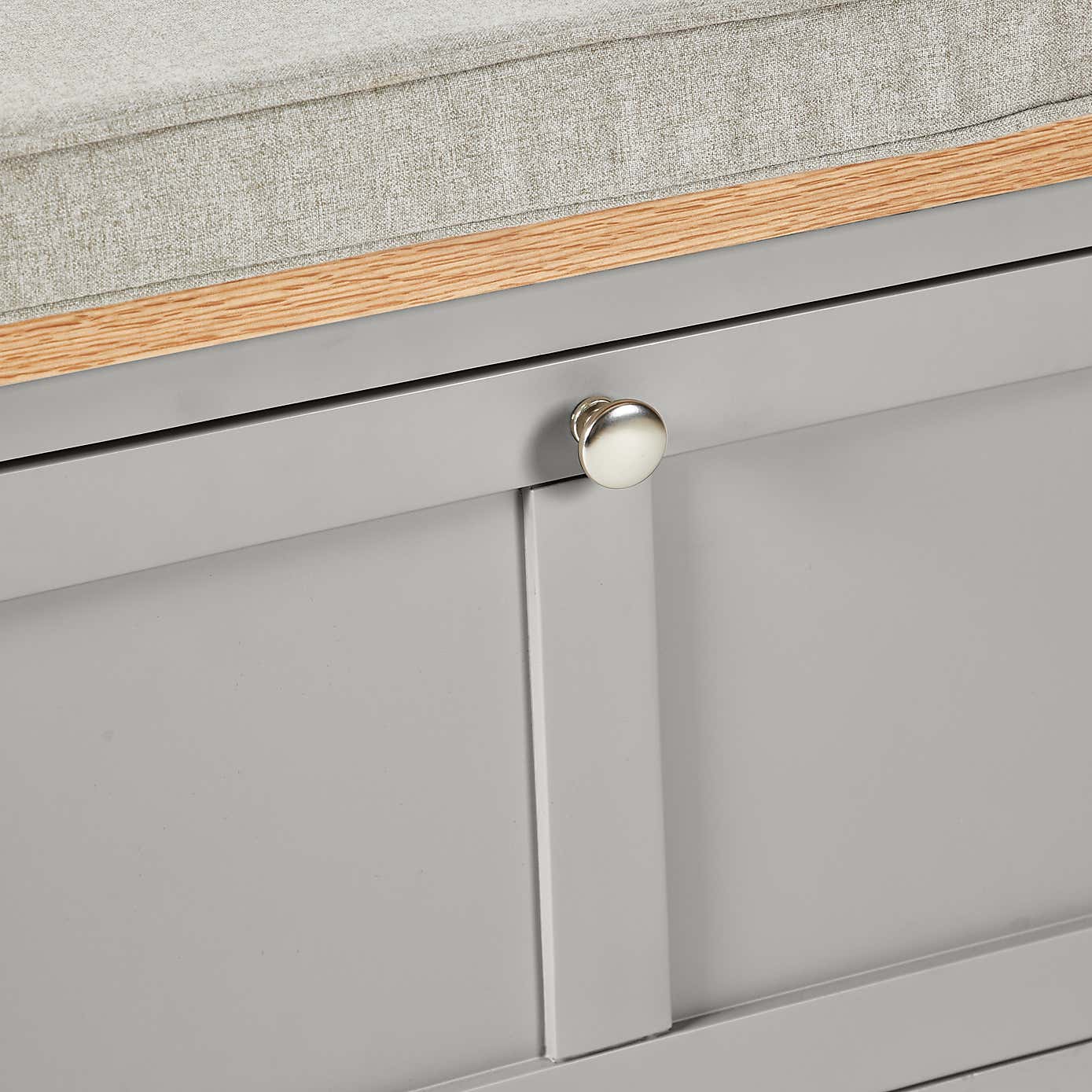 Bromley Grey Storage Bench With Cushion