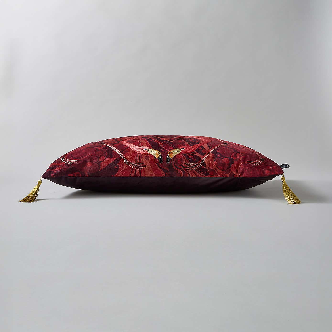 Flamingo Embroidery Cushion Magenta