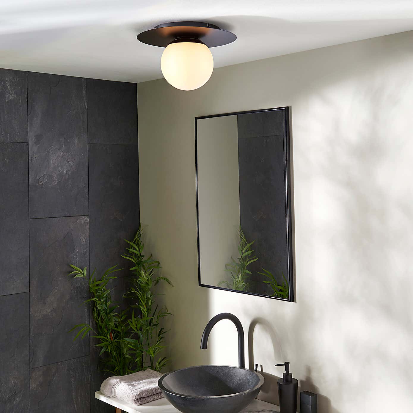 Tela Bathroom 1 Light Flush Ceiling Fitting