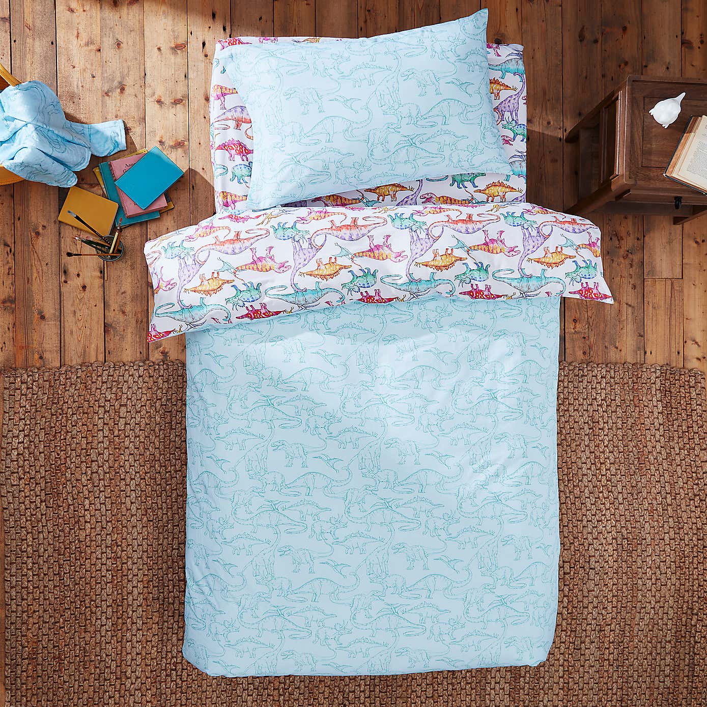 Dinosaurs Gallery Duvet Cover and Pillowcase Set