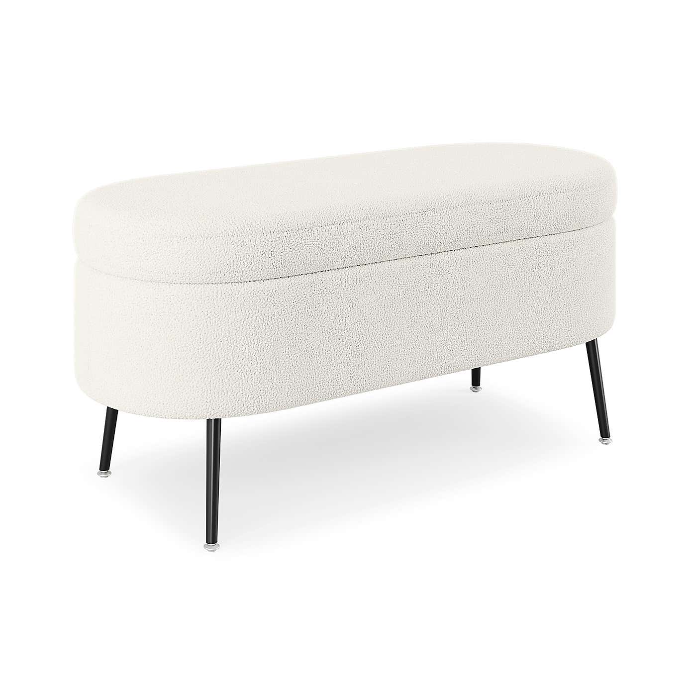 Evie Boucle Storage Ottoman