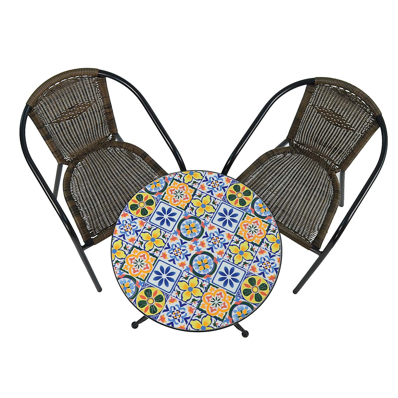 Summer Terrace Charlotte Round Bistro Table with 2 Springdale Chairs