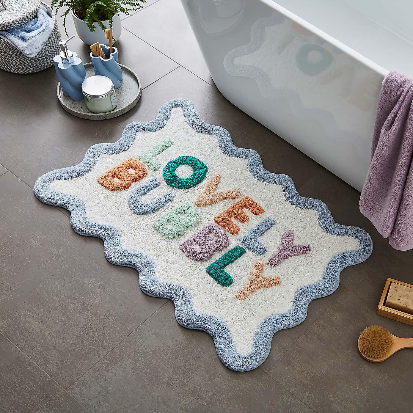 Lovely Bubbly Cotton Bath Mat
