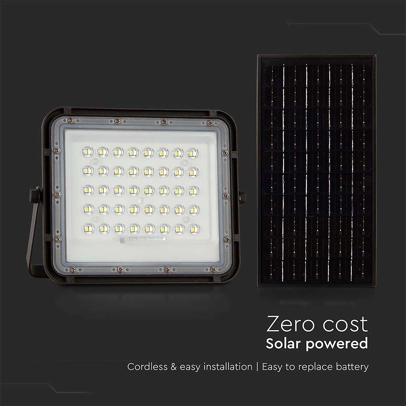 V-TAC 80W LED Solar Floodlight Outdoor Wall Light