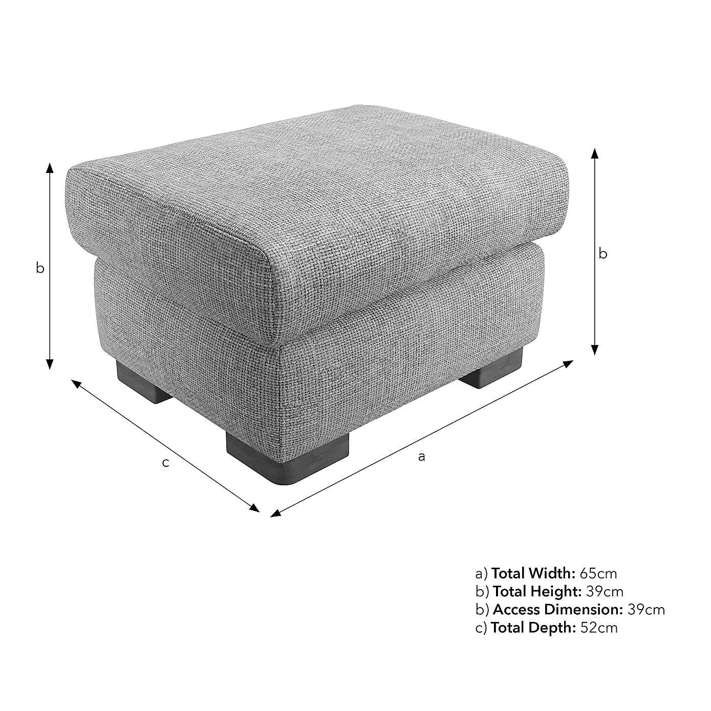 Carson Chunky Chenille Large Storage Footstool
