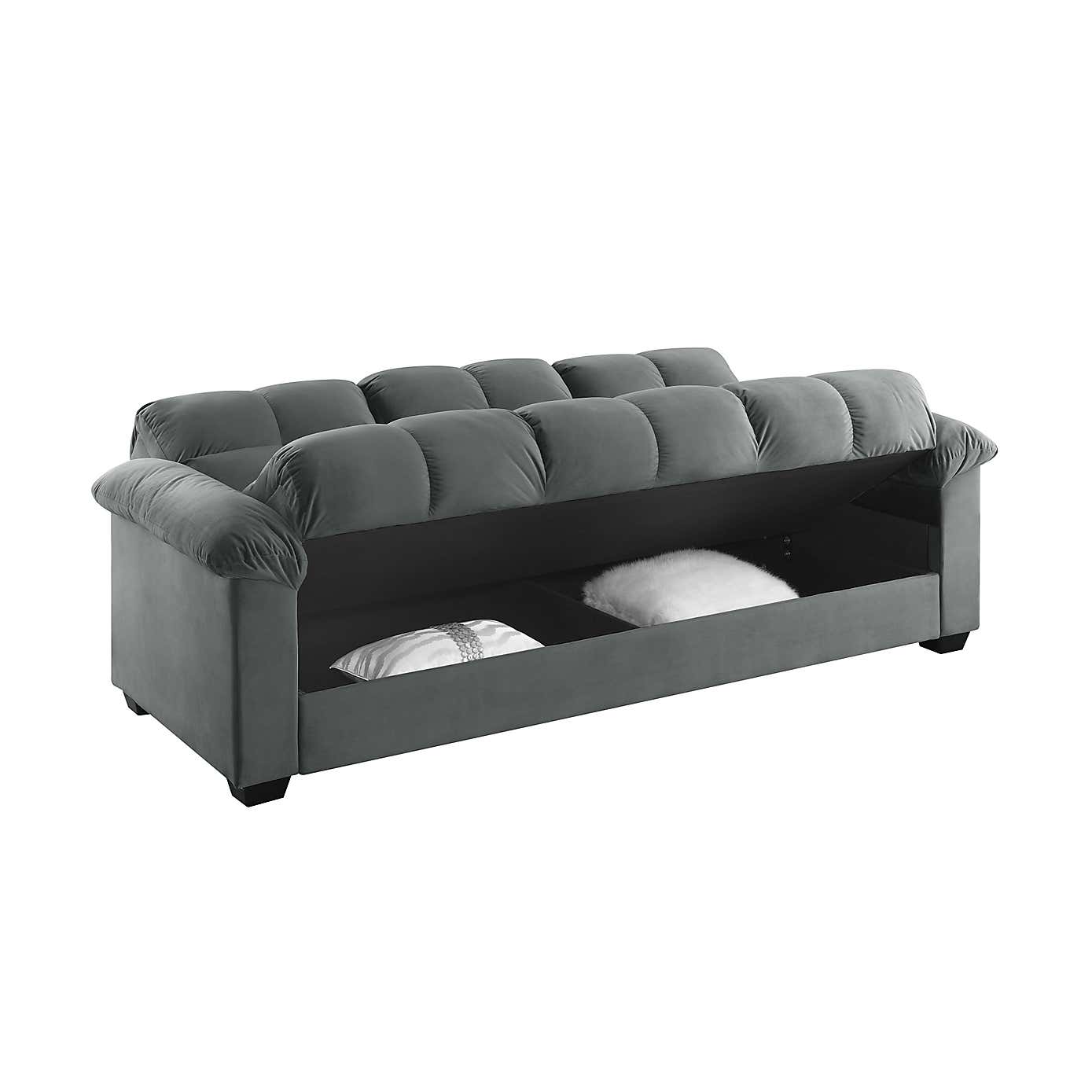 Margo Velvet with Storage Double Sofa Bed