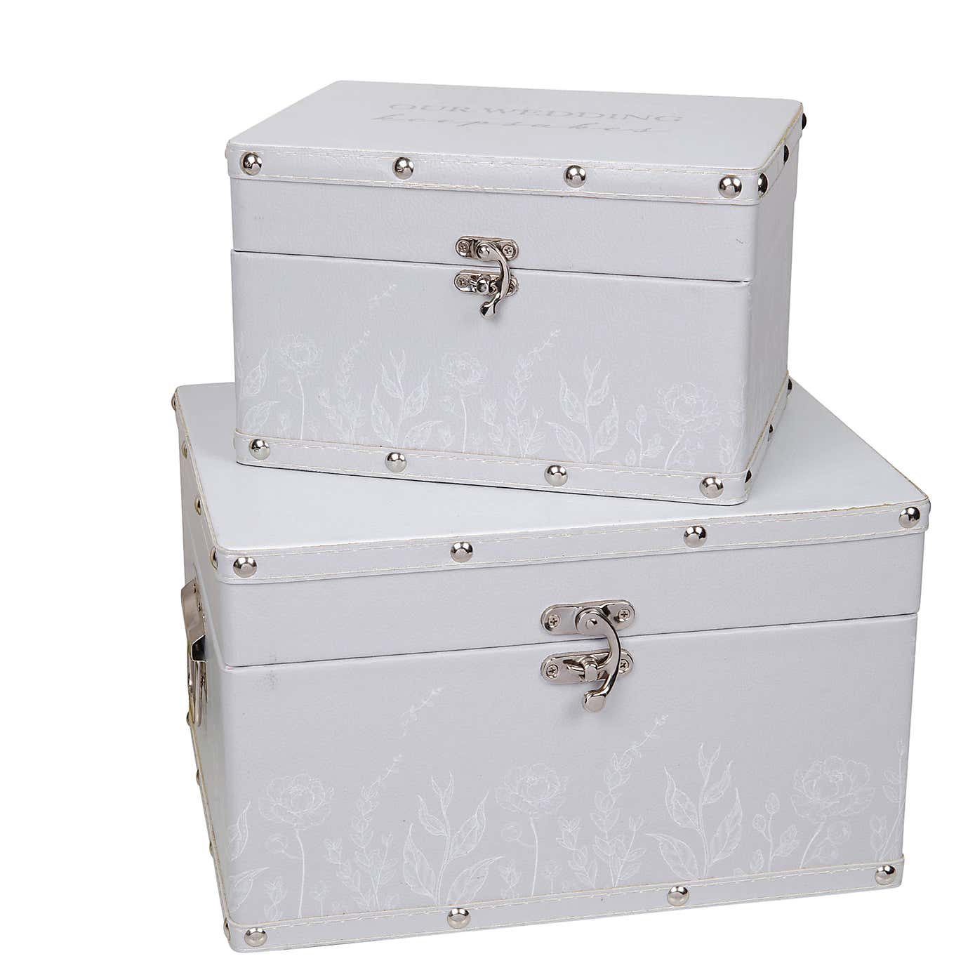 Set of 2 Amore Wedding Keepsake Luggage Boxes