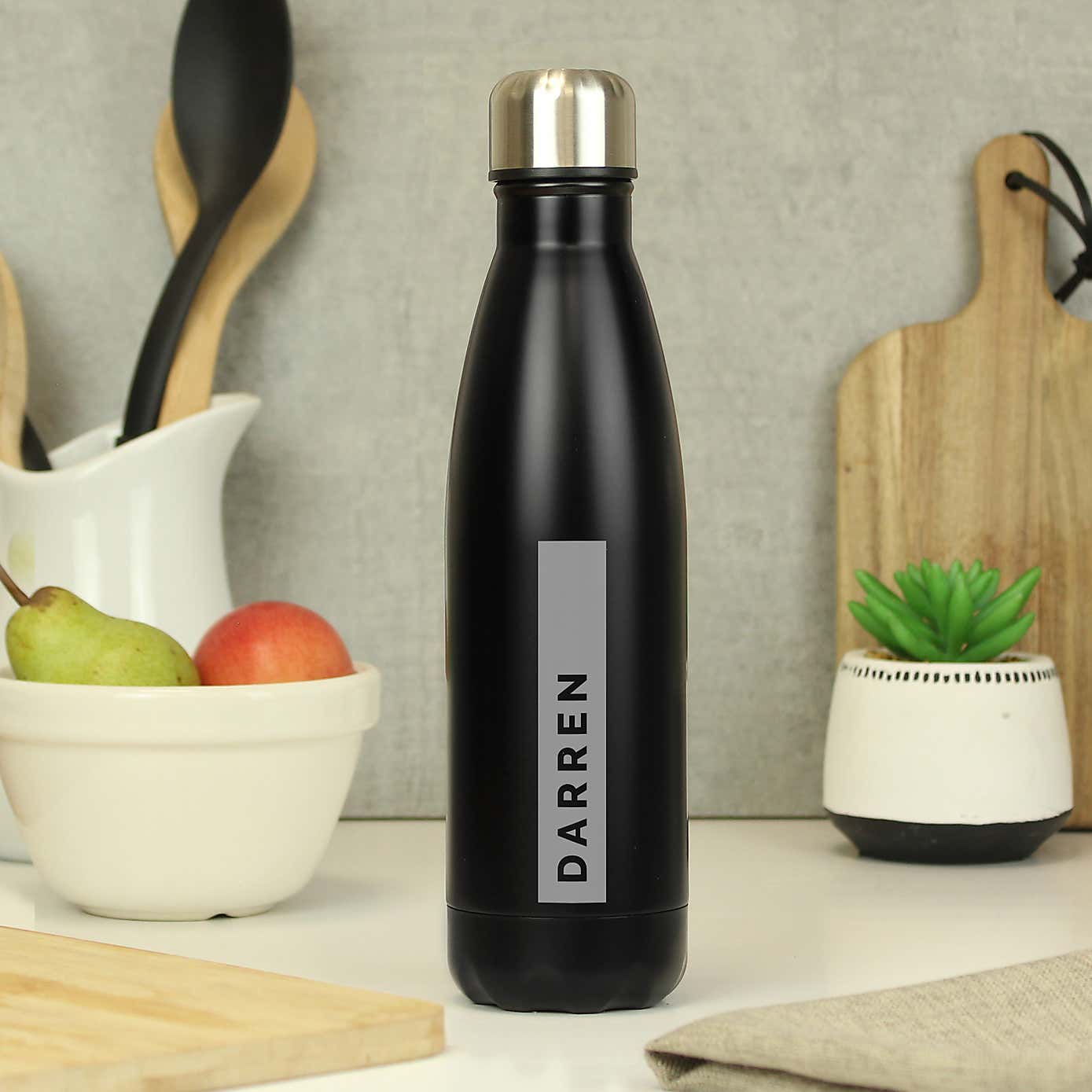 Personalised Rectangle Metal Insulated Drinks Bottle