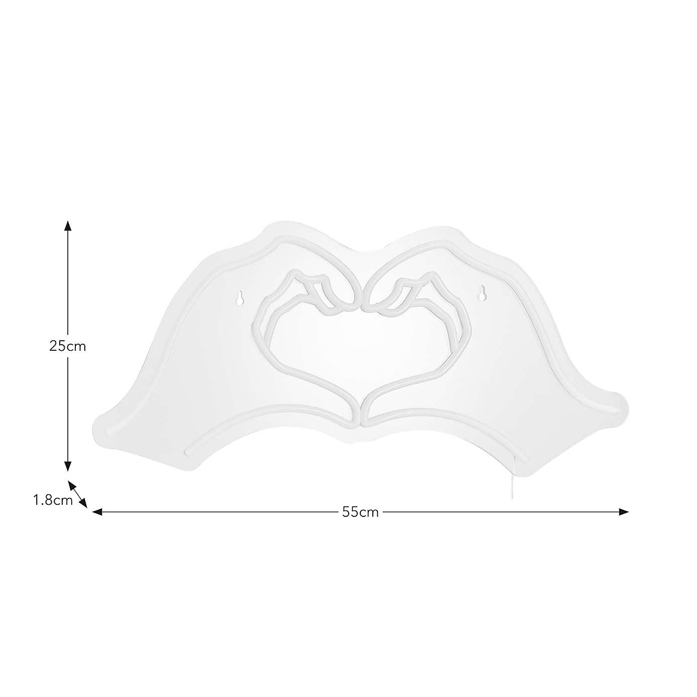 Heart Hands Neon Wall Light