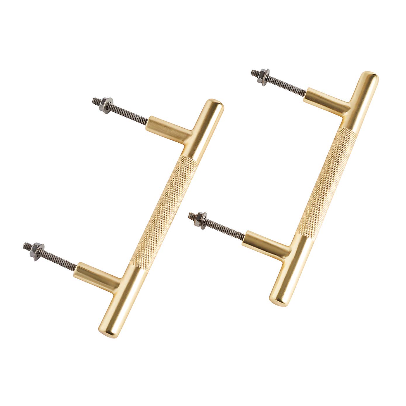 Set of 2 Knurled T-Bar Door Handles