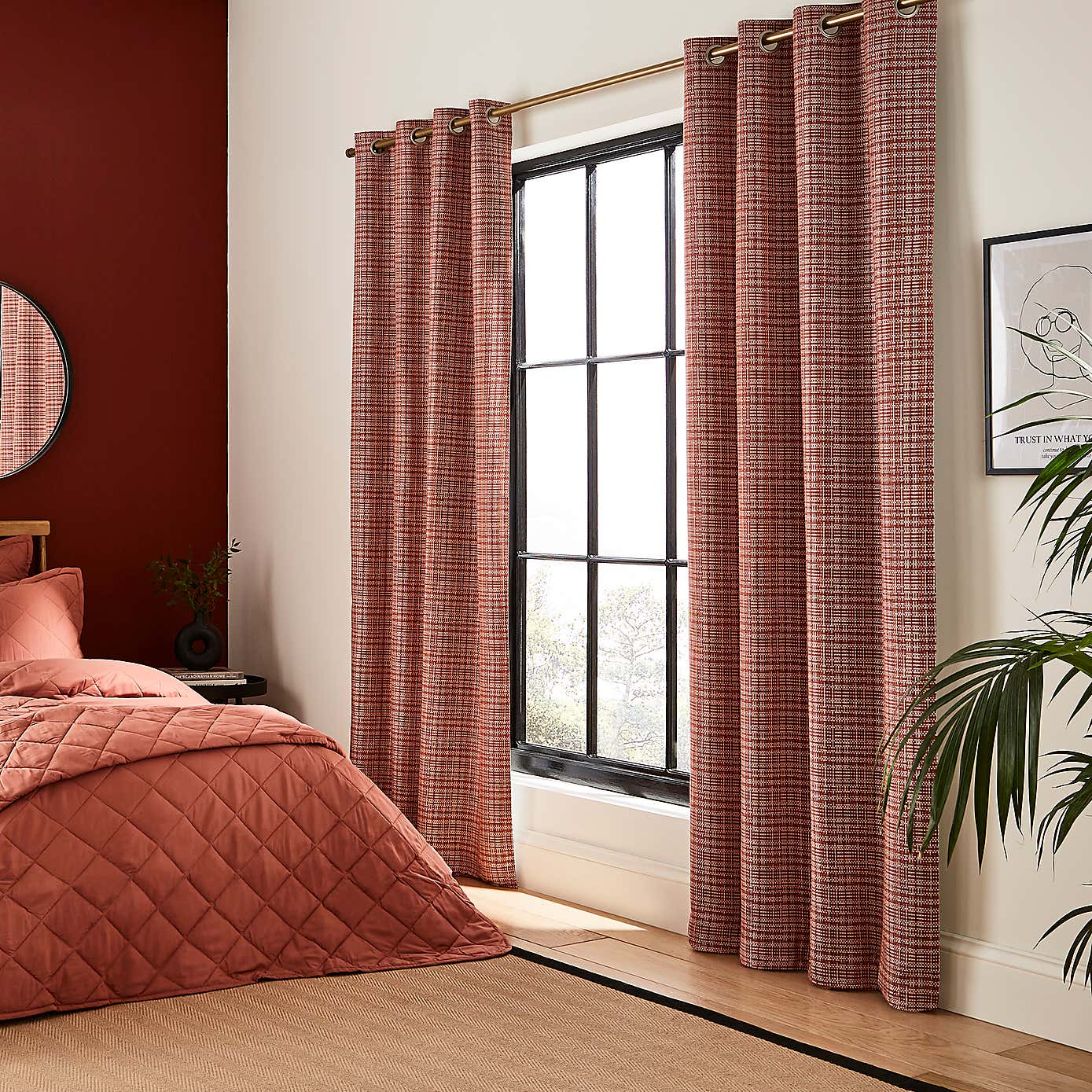 Beckett Basket Weave Blackout Eyelet Curtains