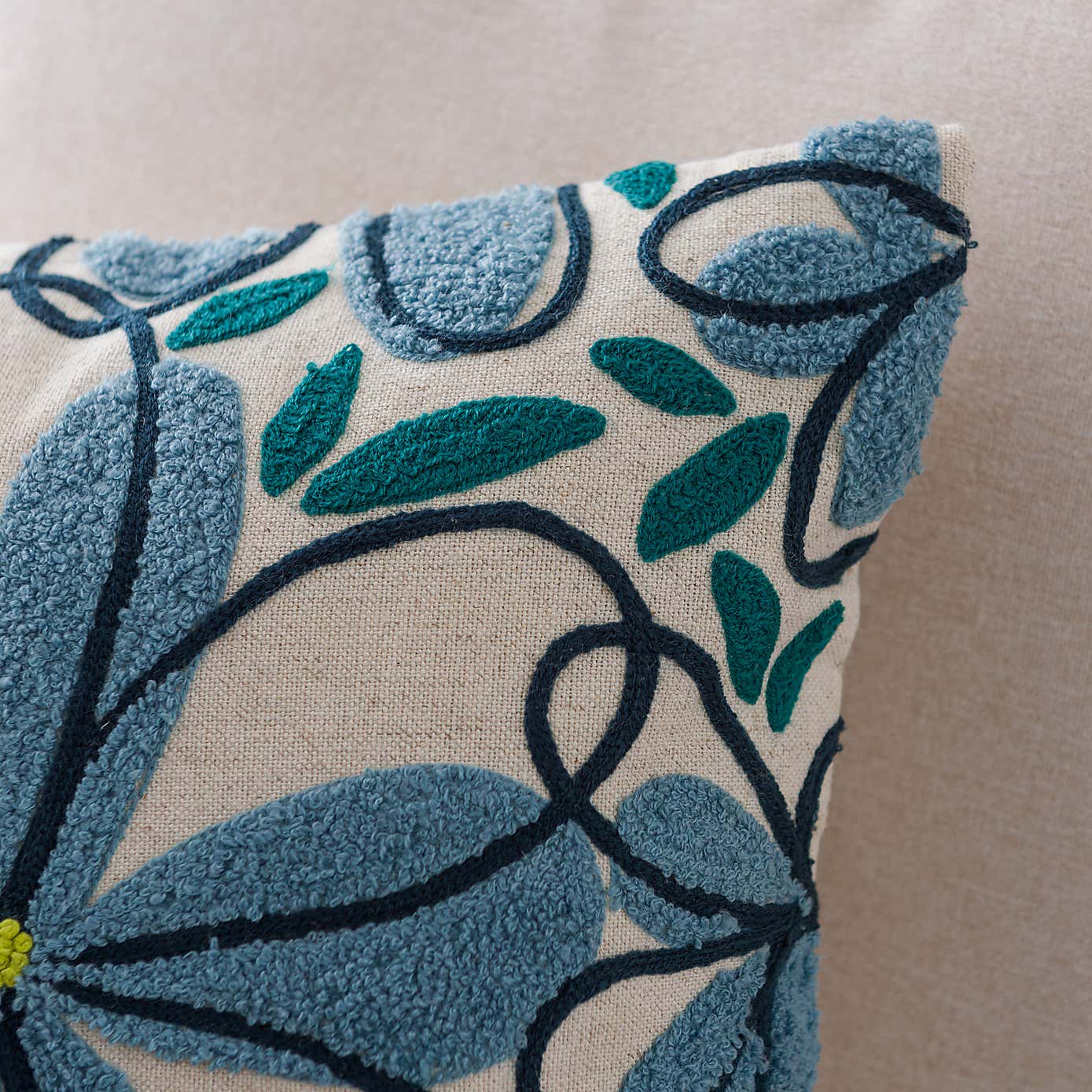Crewel Work Floral Cushion