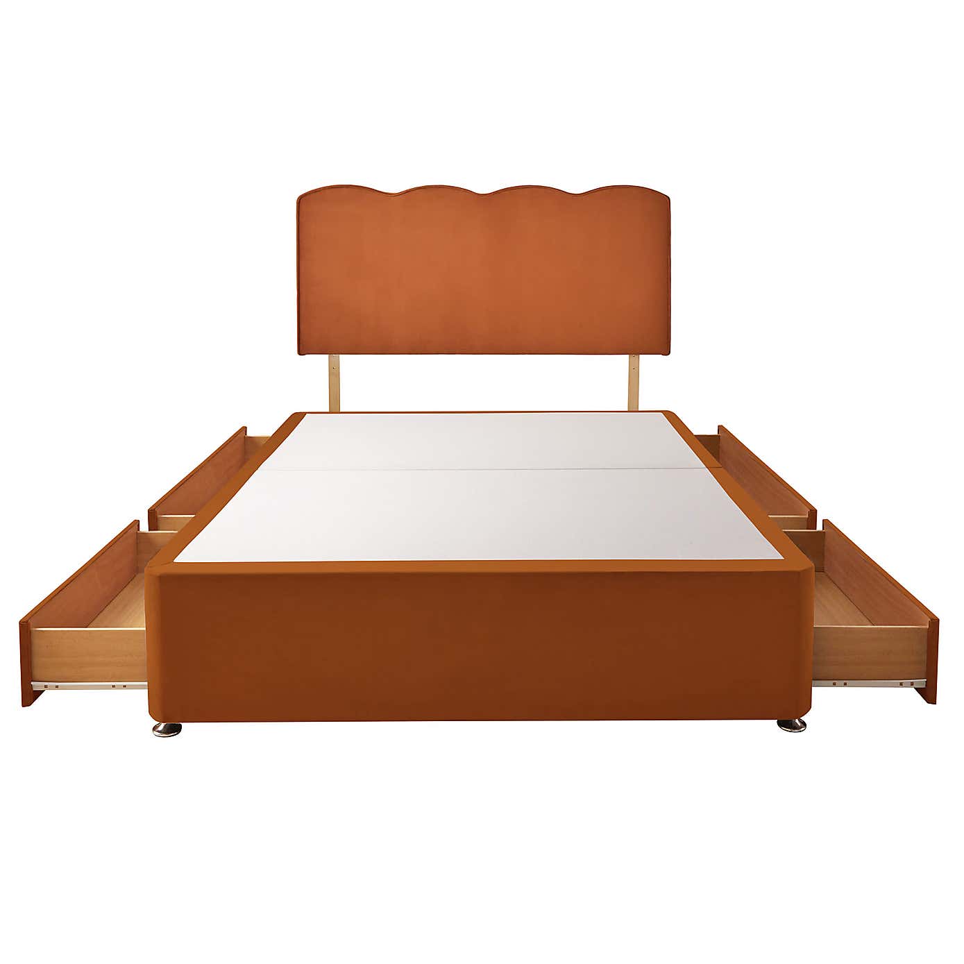 Silentnight 2 Drawer Divan Bed With Velvet Wave Headboard