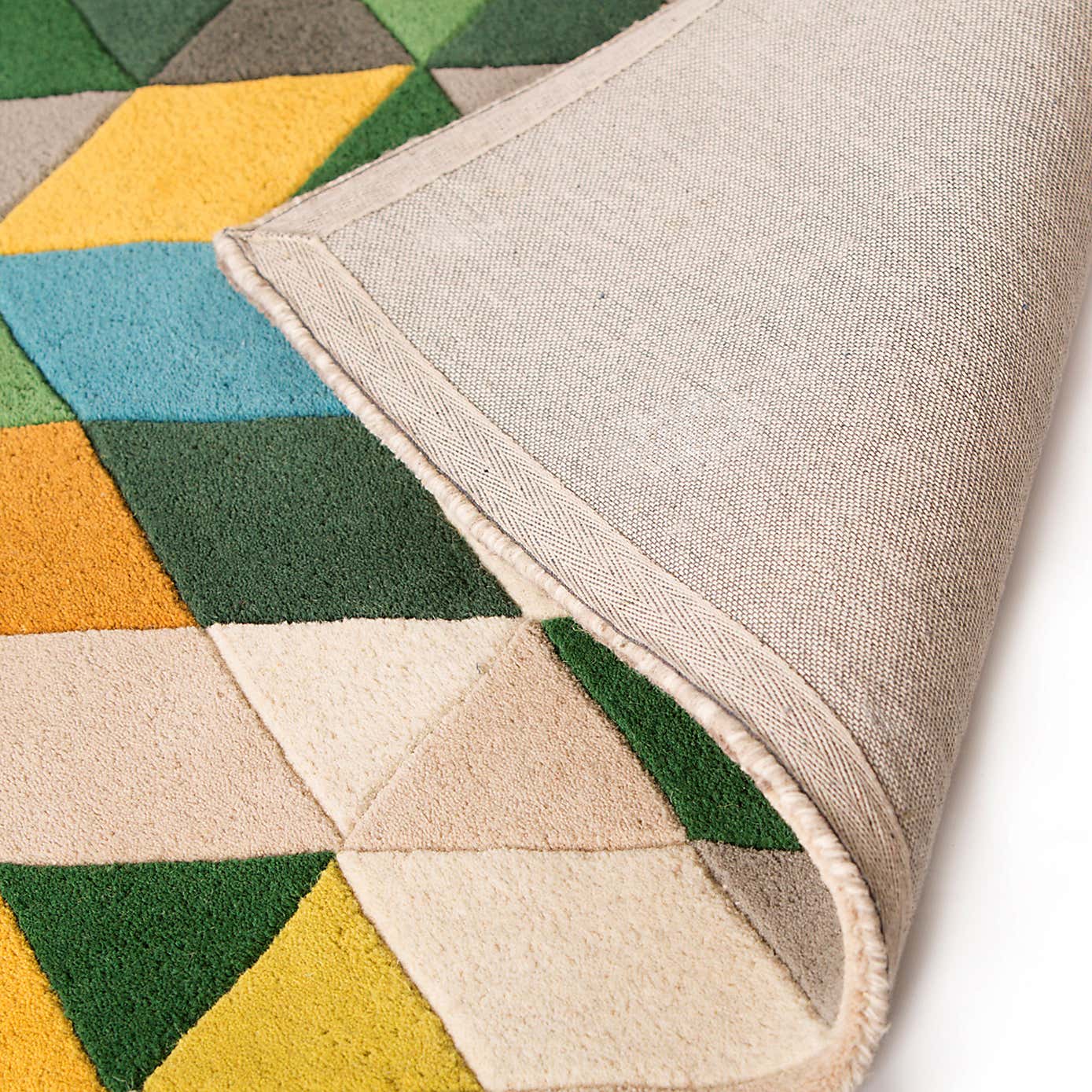 Green Illusion Geometric Prism Rug