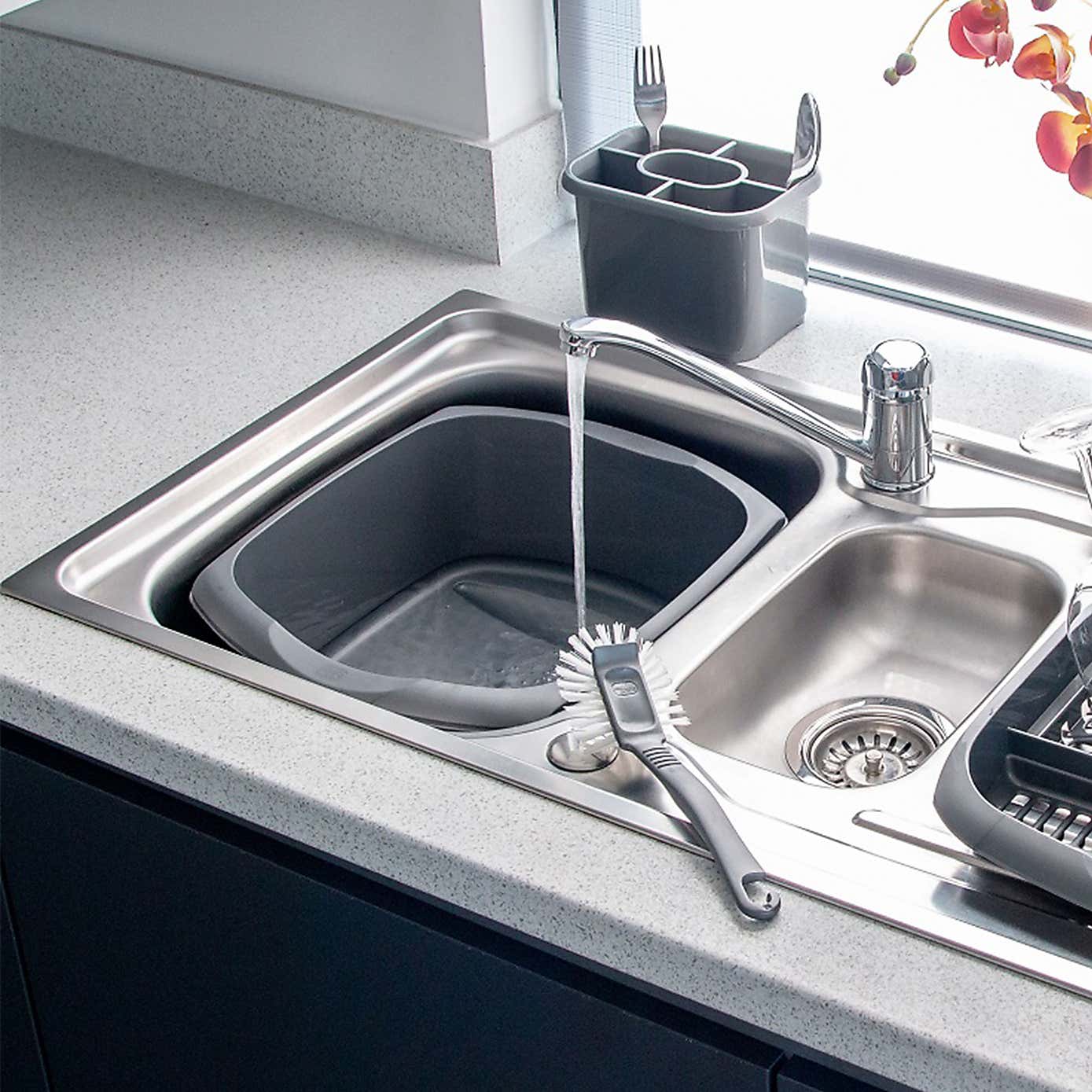 Addis Large Metallic Rectangular Washing Up Bowl