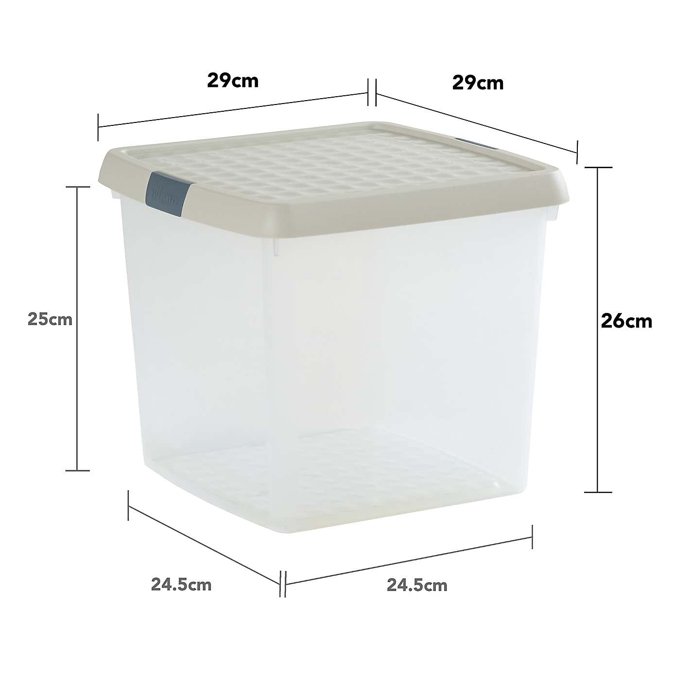 Wham Clip Pack of 4 Square Storage Boxes With Lids