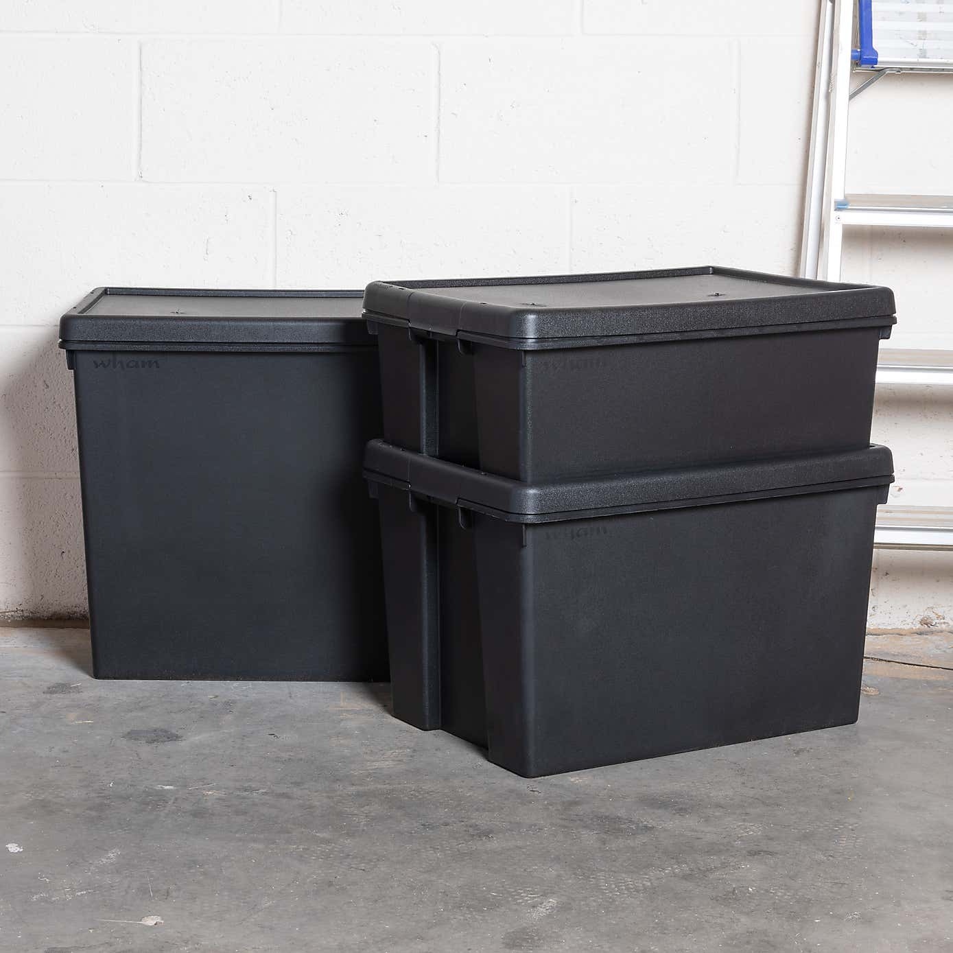 Wham Bam 3 Piece Black Multisize Heavy Duty Box & Lid