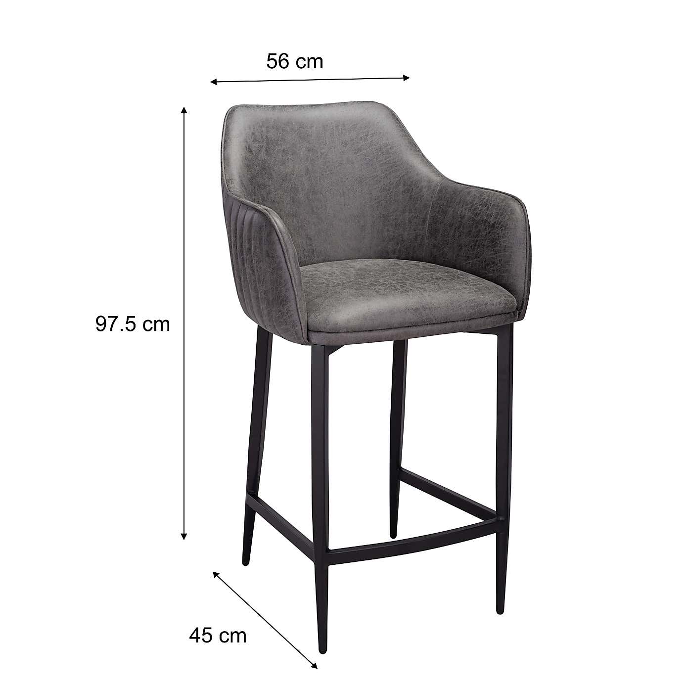 Indus Valley Logan Bar Stool, Faux Leather