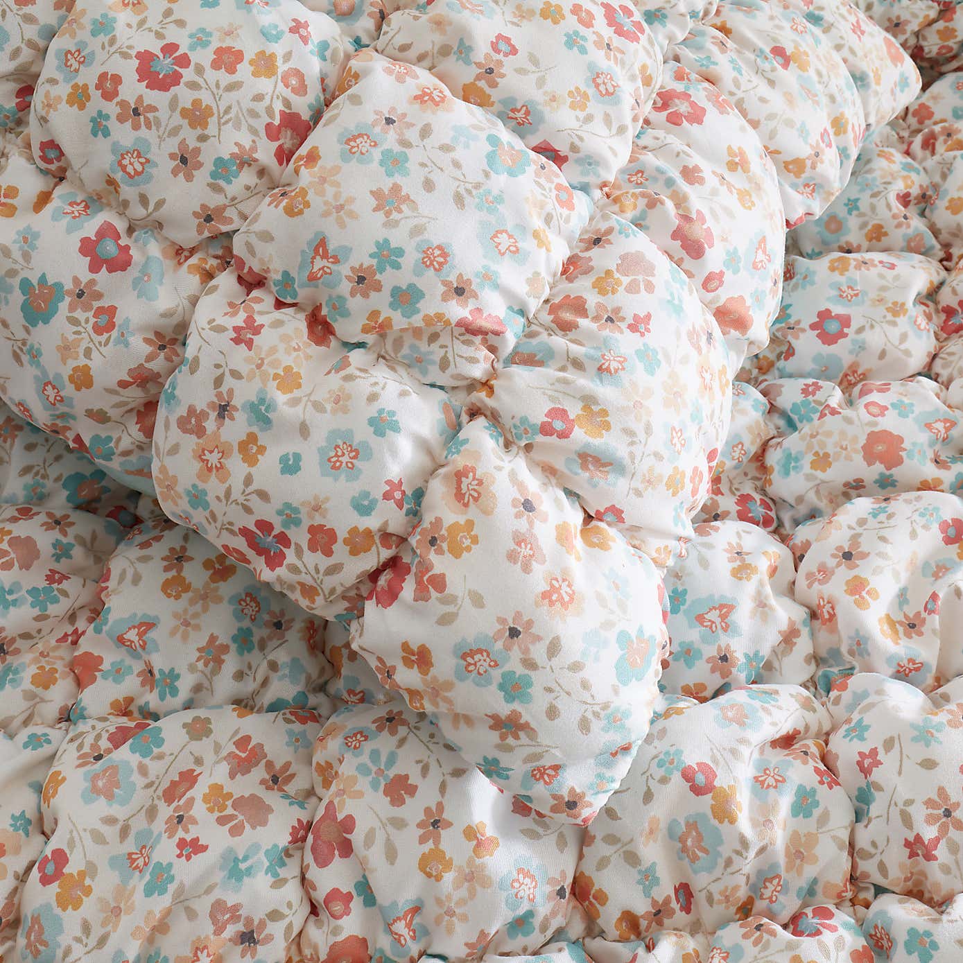 Delphine Quilted Floral Duvet Cover and Pillowcase Set