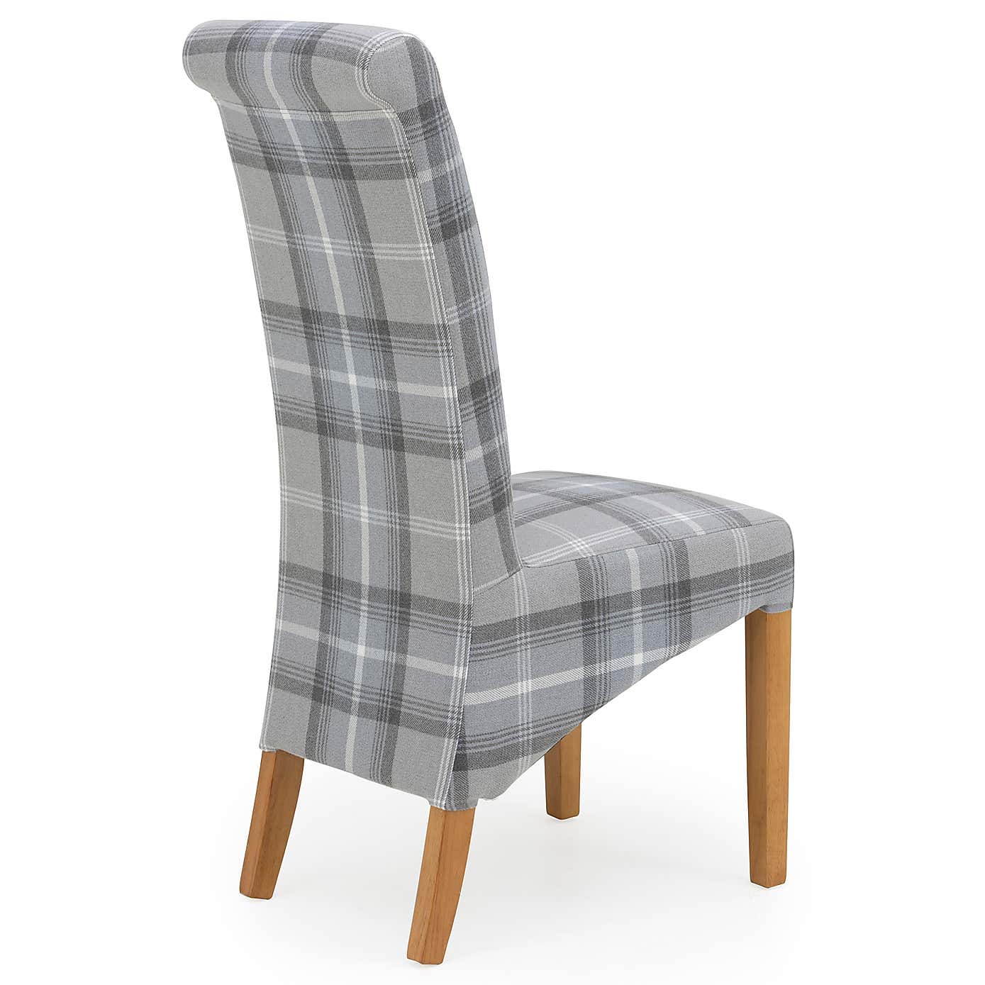 Set of 2 Chester Dining Chairs, Woven Check Fabric