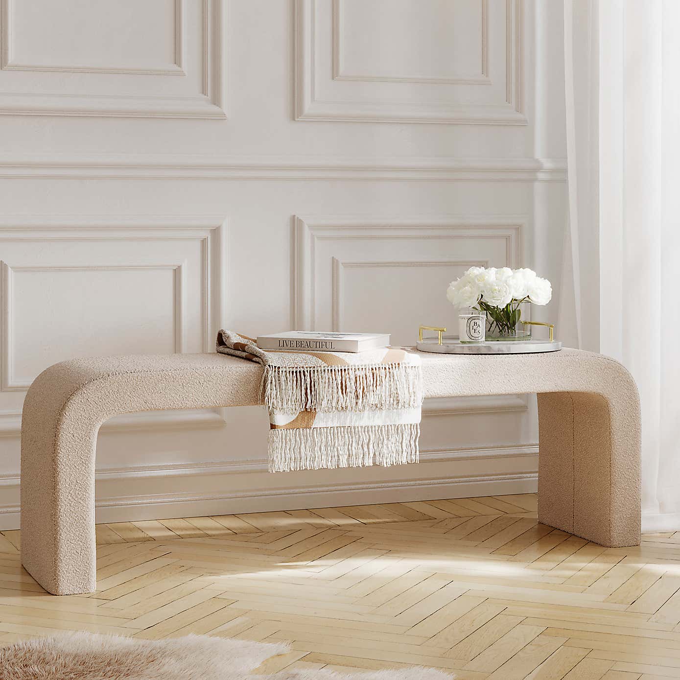 Ren Boucle Dining Bench
