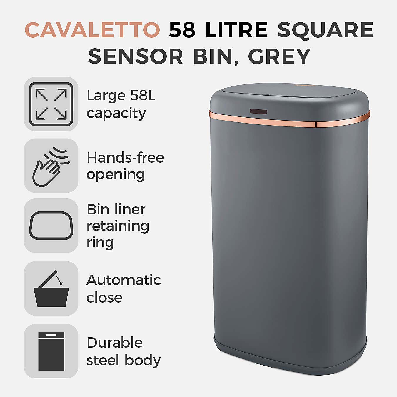Tower Cavaletto 58L Sensor Bin