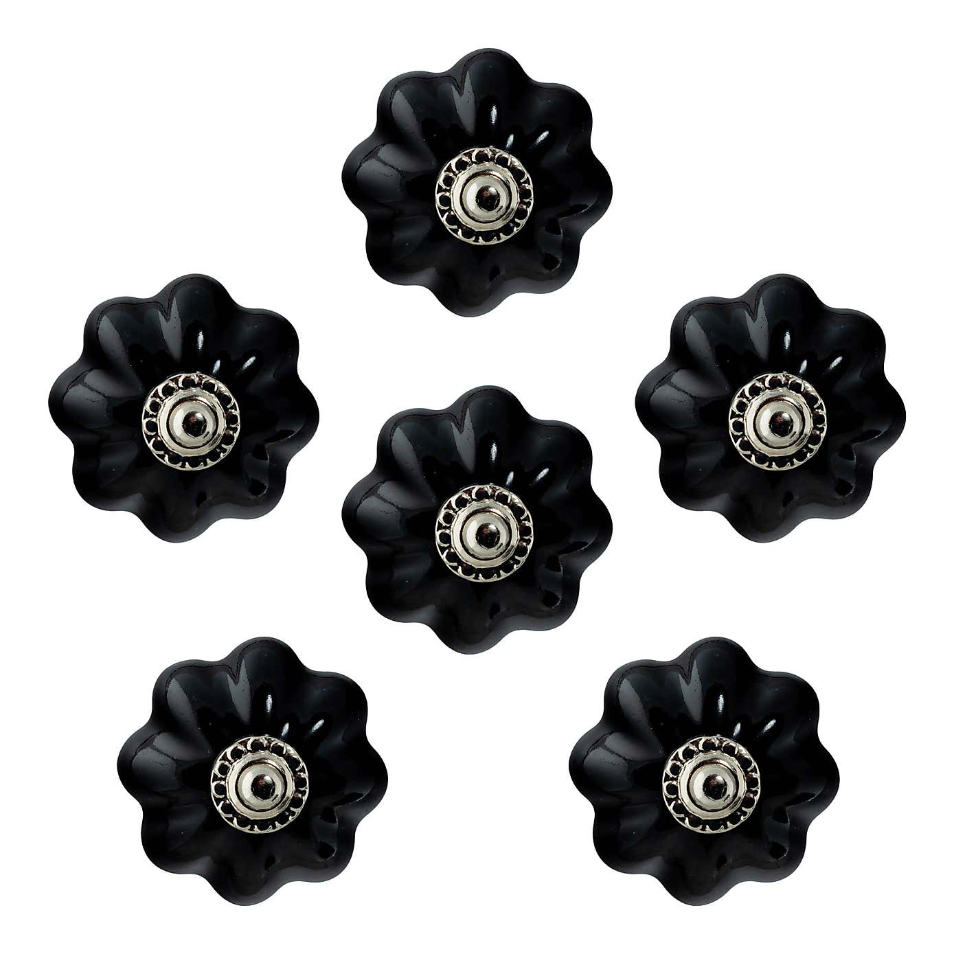 Pack of 6 Nicola Spring Flower Shaped Drawer Knobs