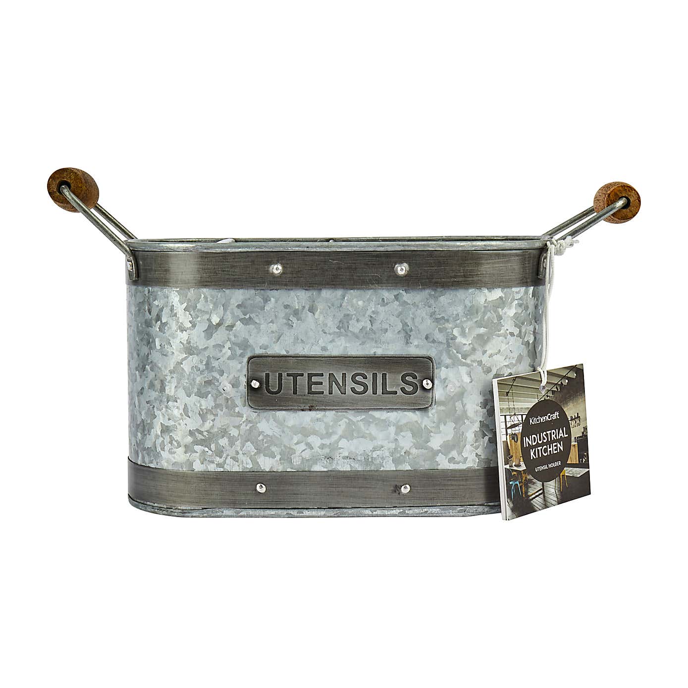 Large Divided Metal Cooking Utensils Holder