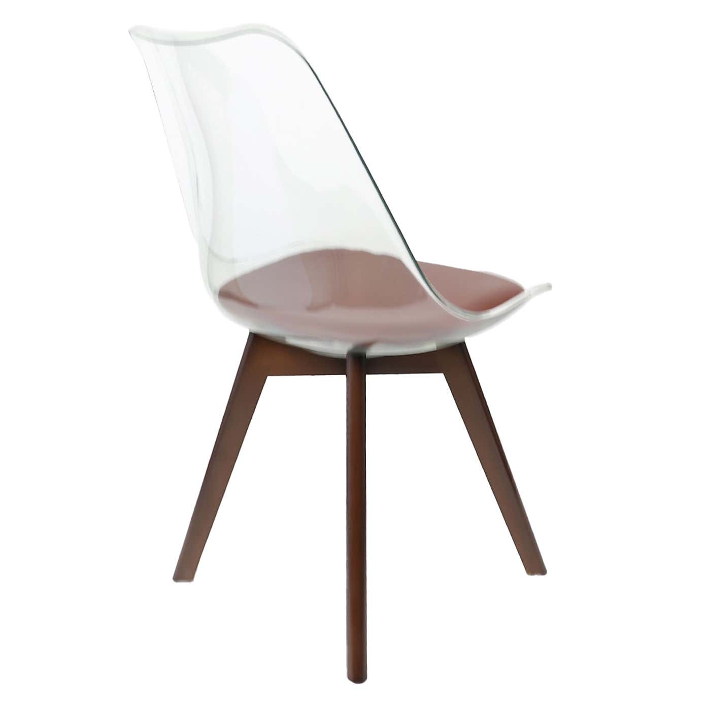 Fusion Living Soho Clear Plastic Dining Chair with Squared Legs