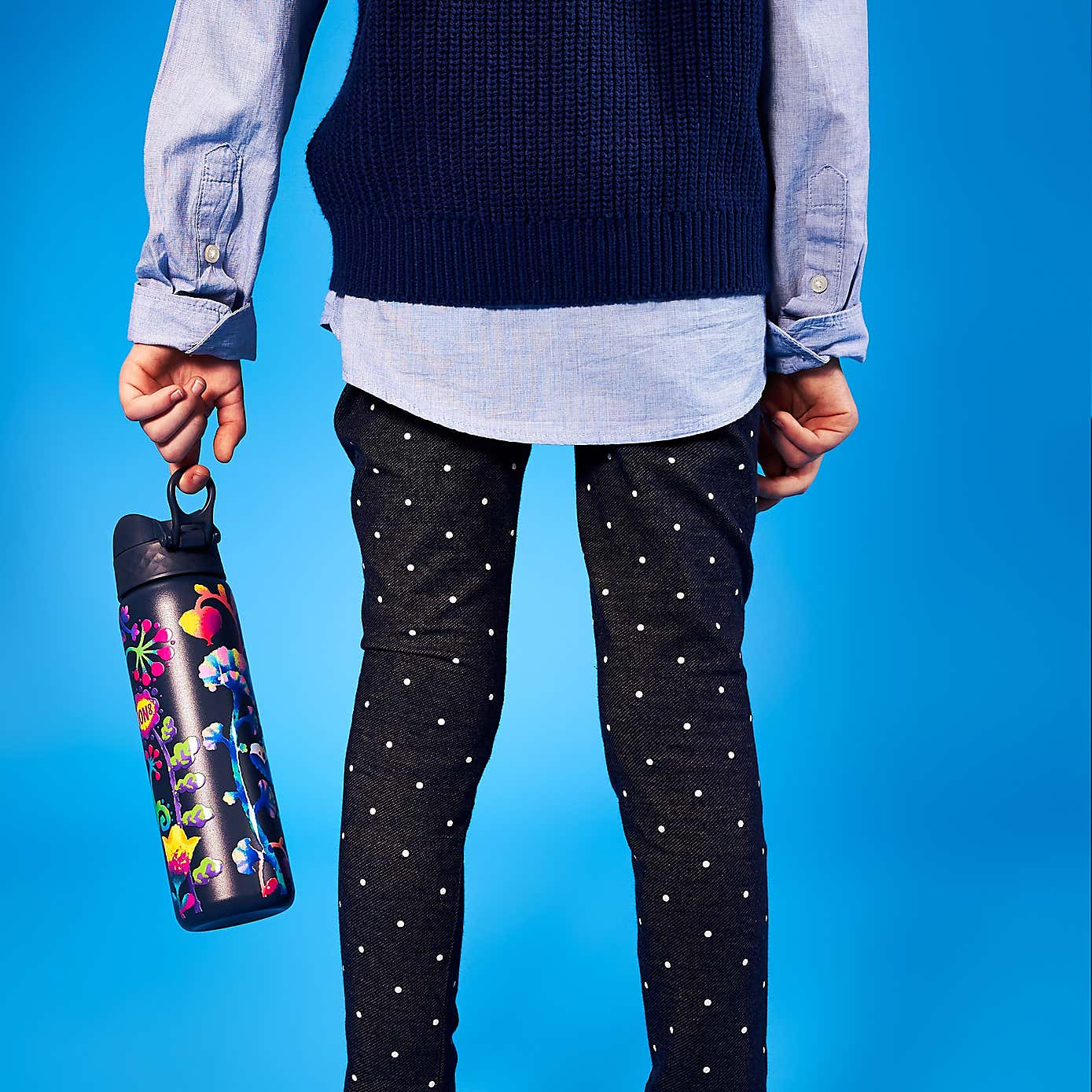 Ion8 Bright Floral Leak Proof Vacuum Insulated Slim Water Bottle, 500ml