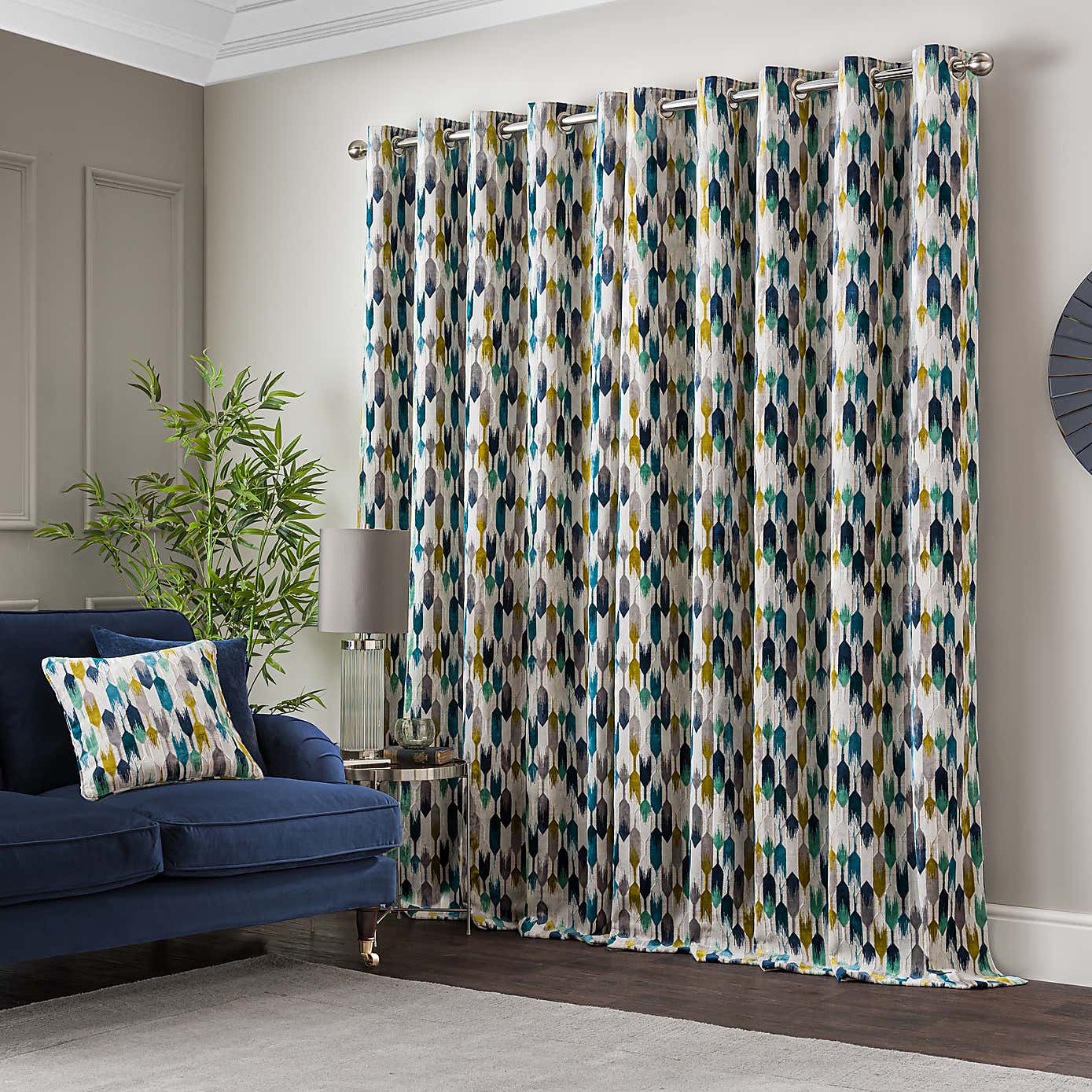 Kelso Cut Velvet Eyelet Curtains