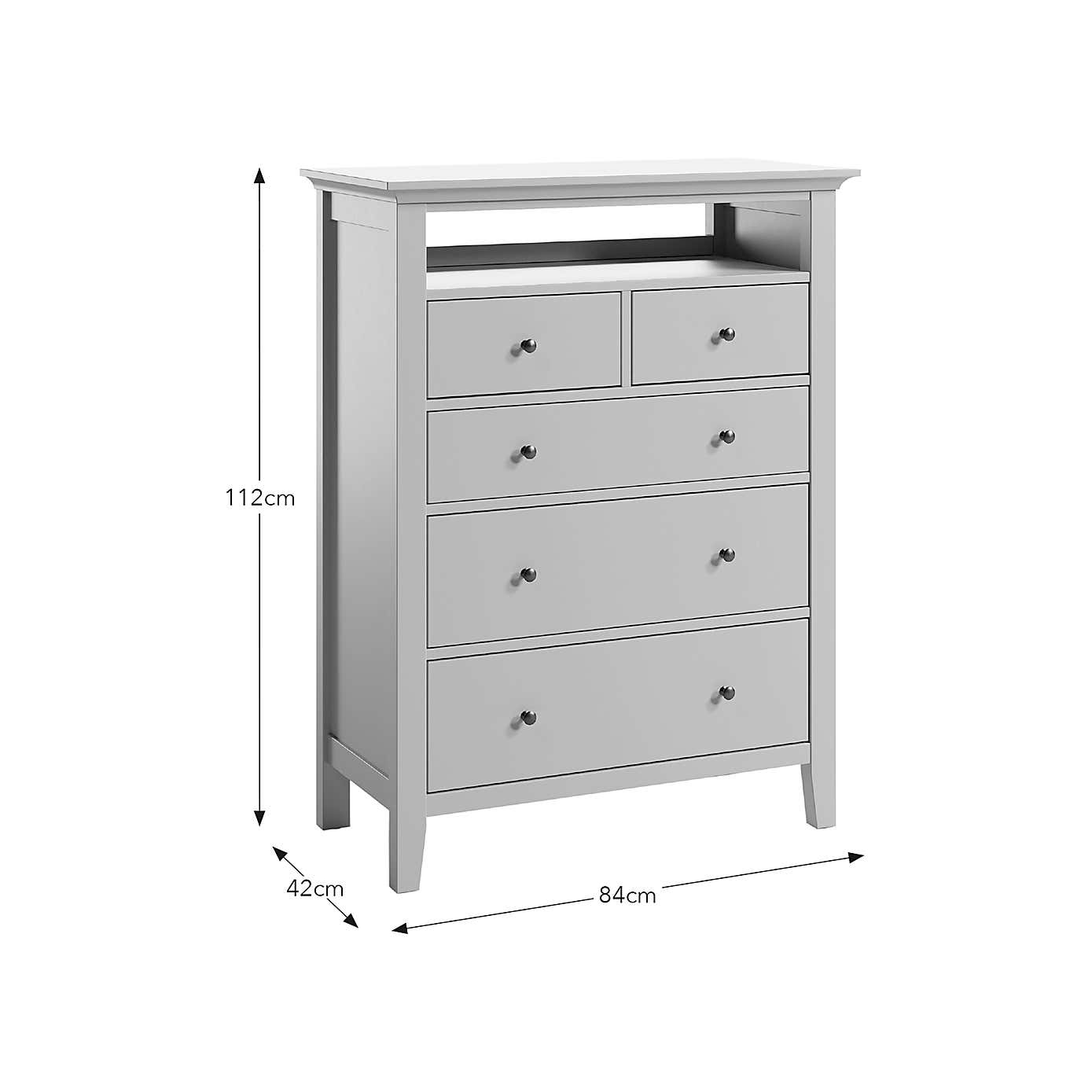 Lynton 5 Drawer Chest with 1 Open Shelf