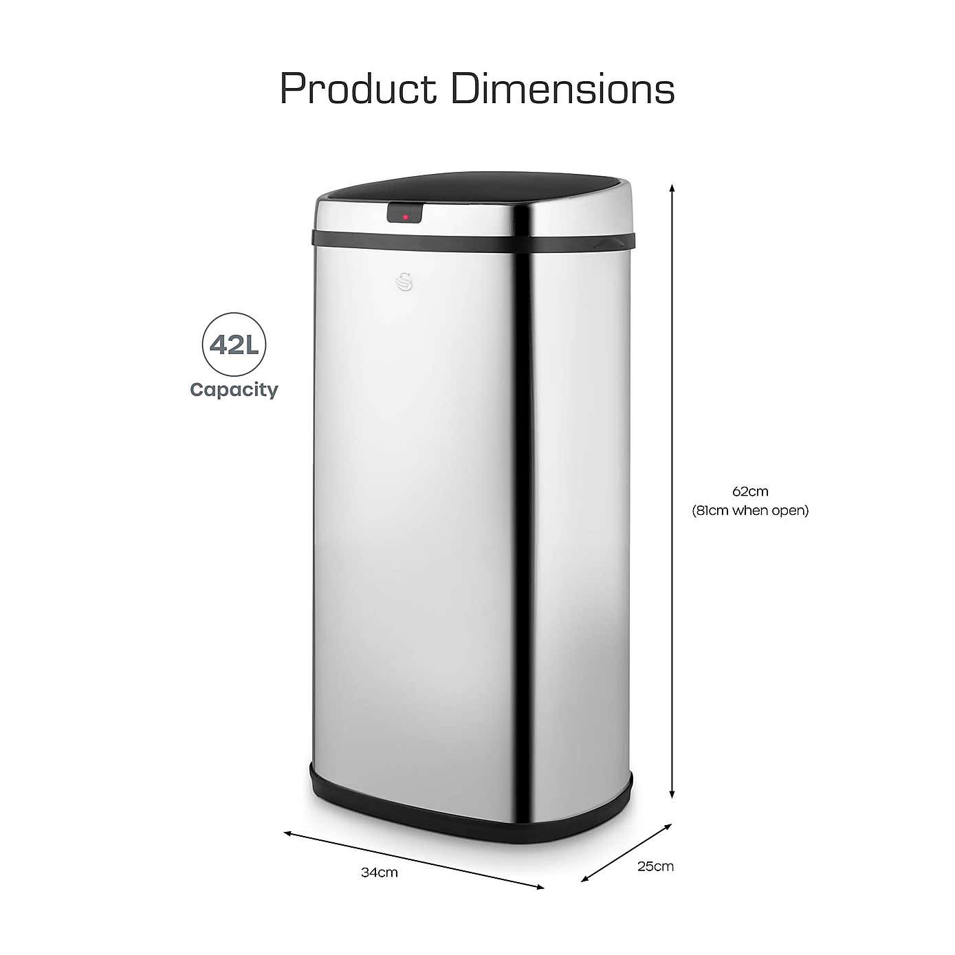 Swan 42L Square Sensor Bin