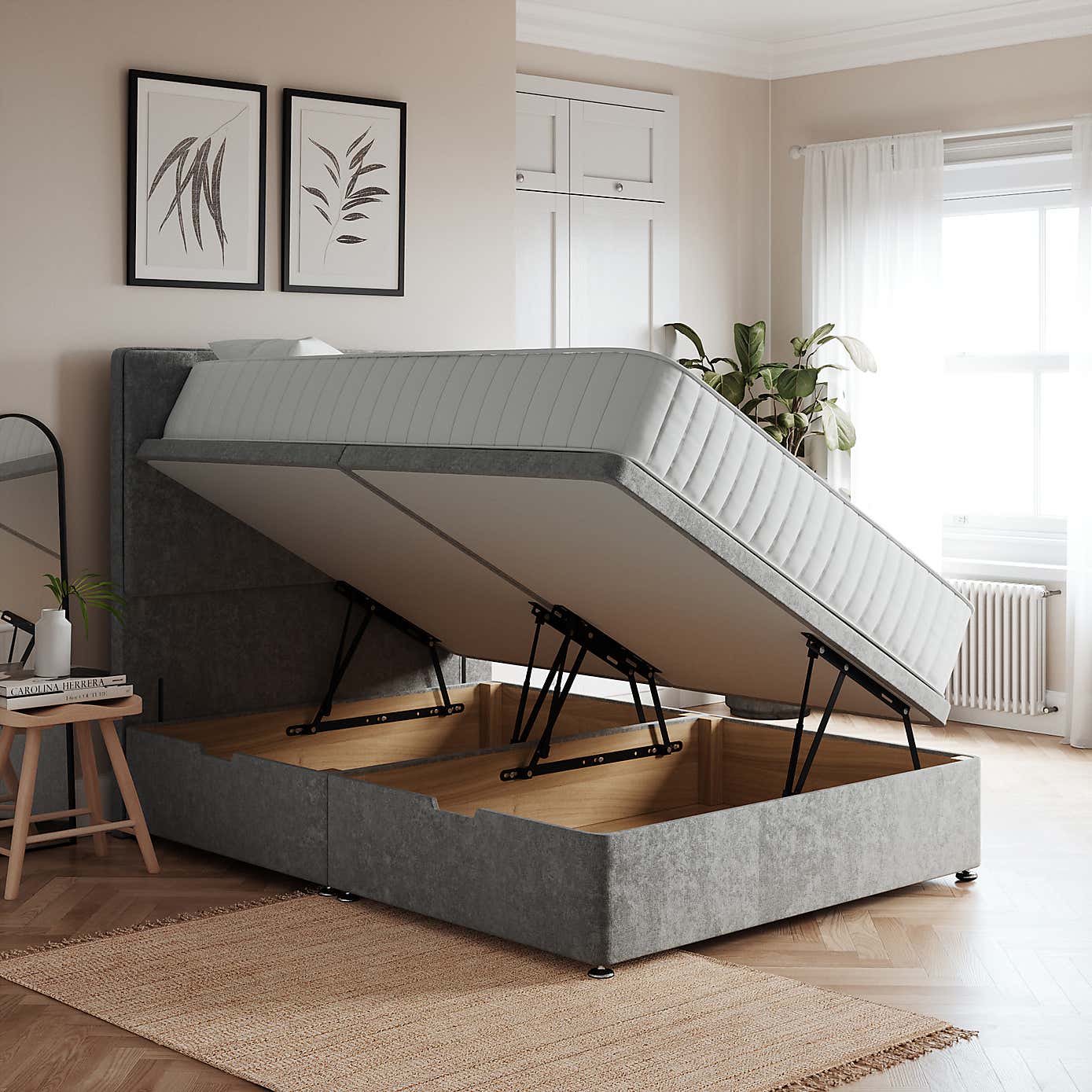 Side Chenille Ottoman Base