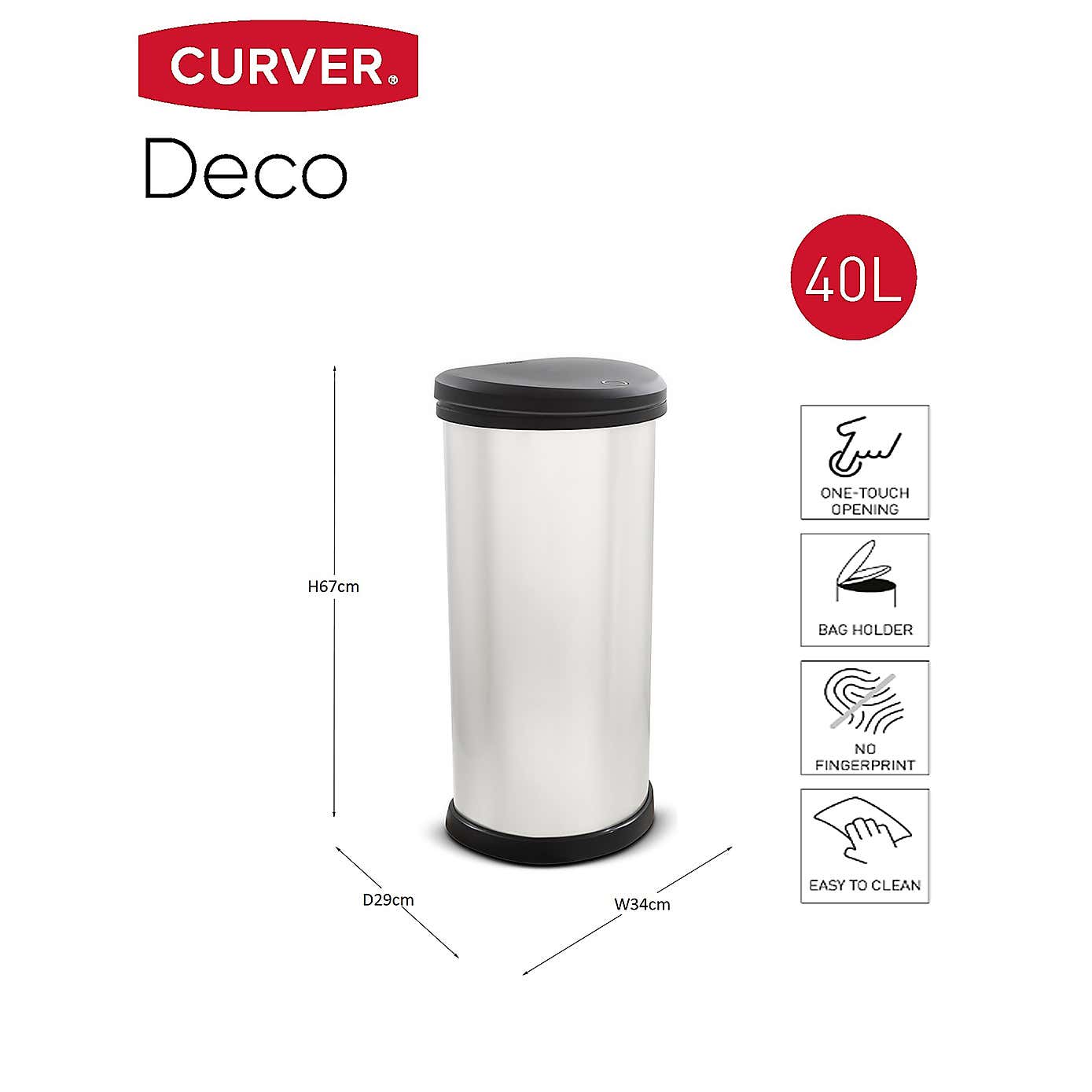 Curver 40L Recycling Deco Bin