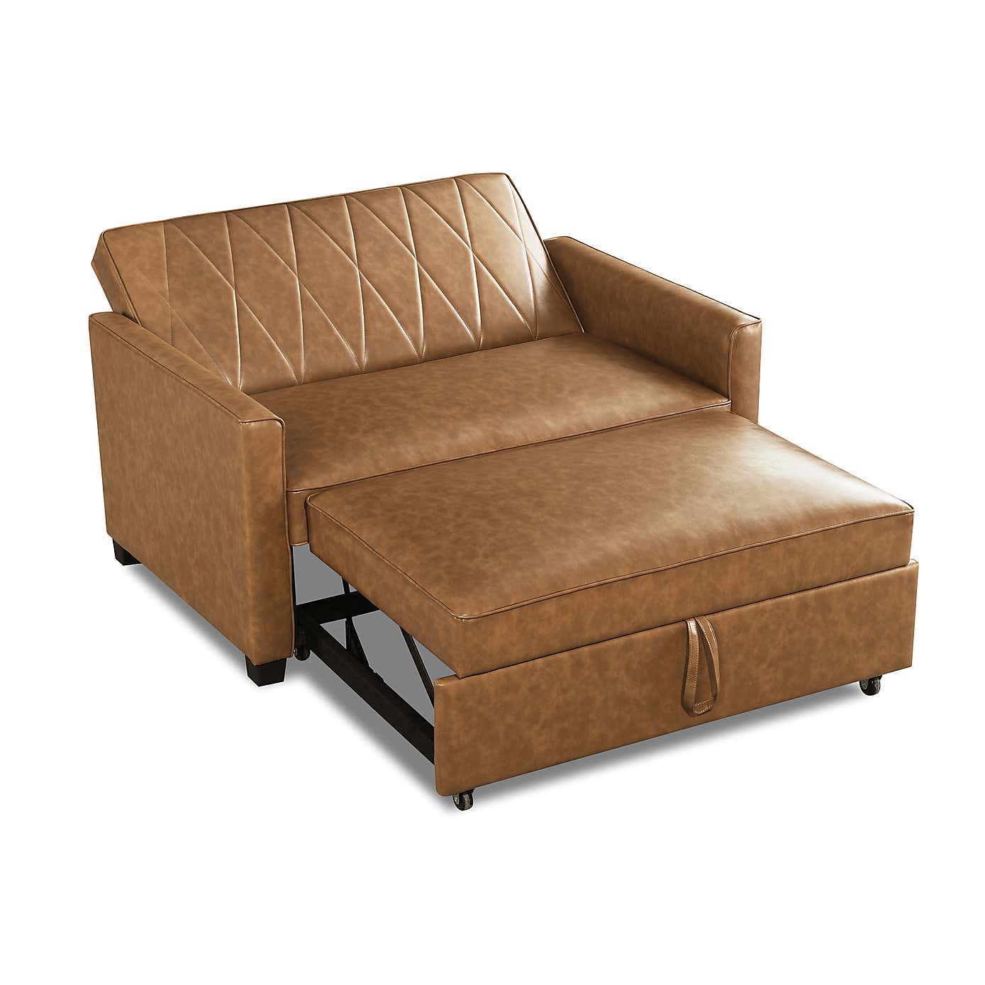 Serika Faux Leather Compact Double Sofa Bed