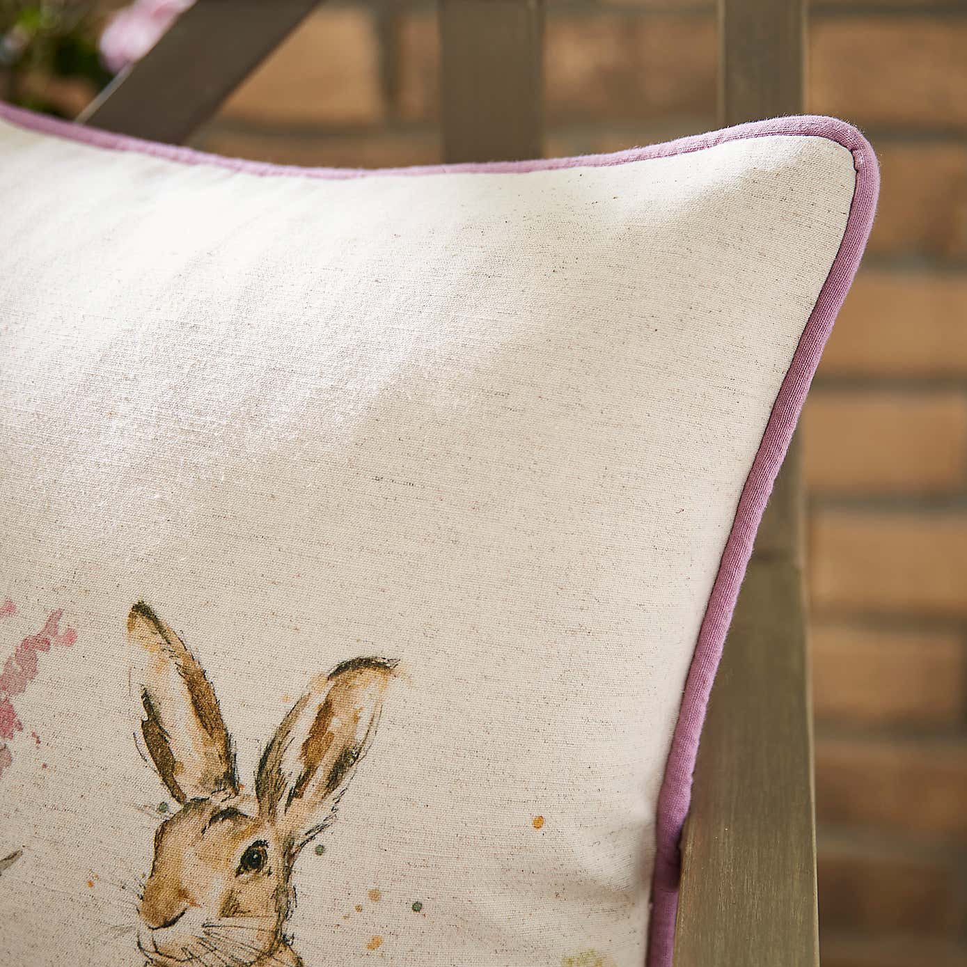 Hare Family Outdoor Square Cushion