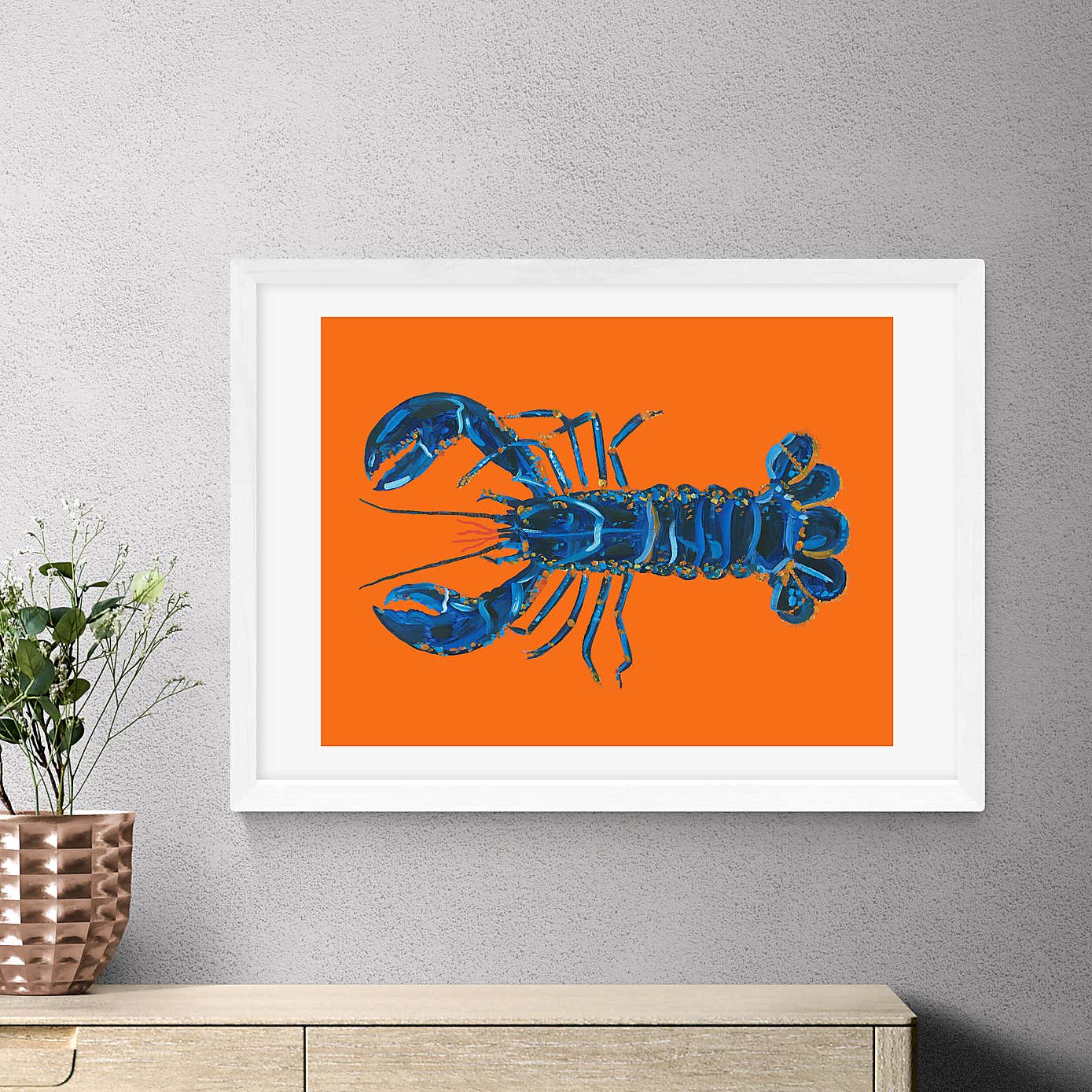 East End Prints Lobster on Orange by Alice Straker