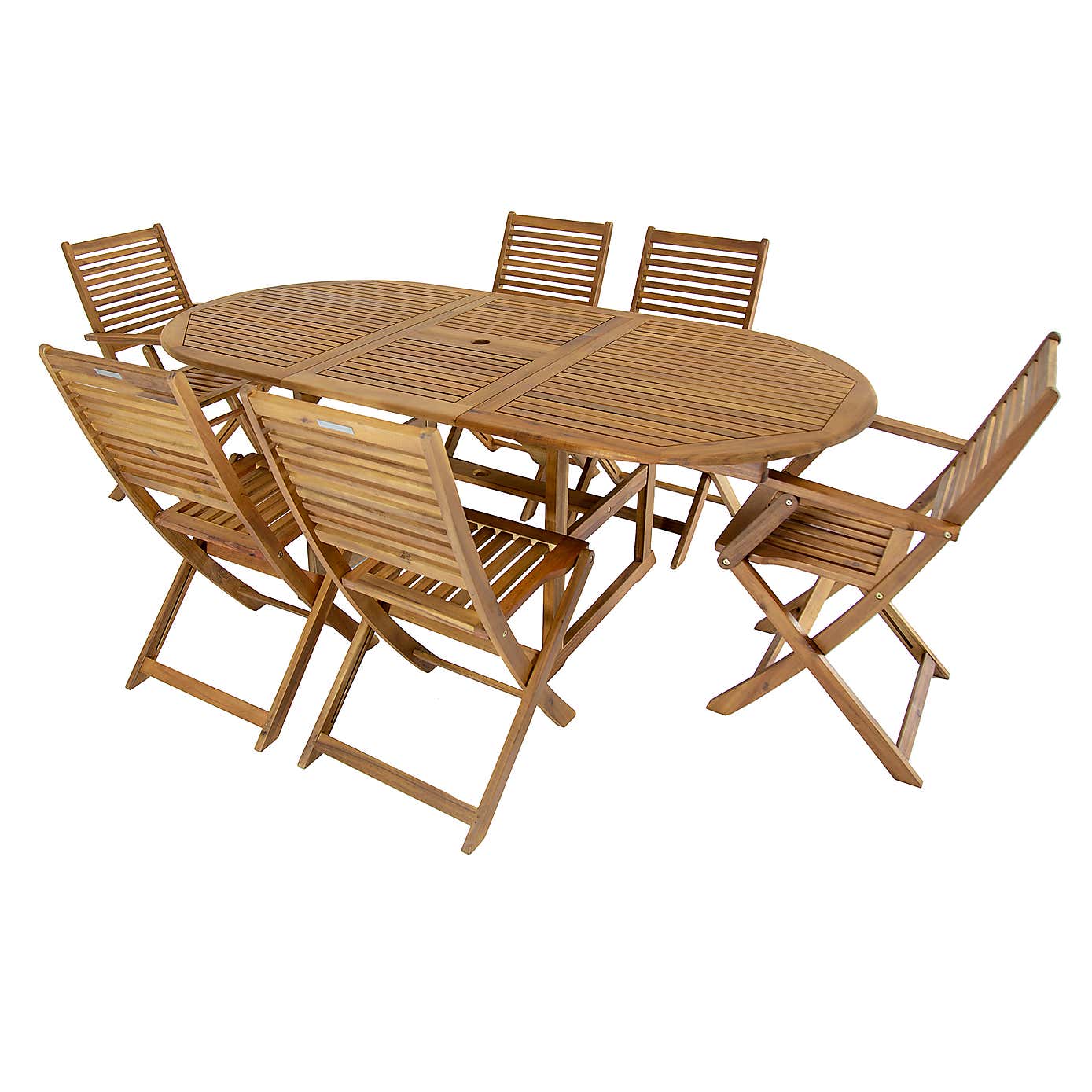 Charles Bentley Acacia 6 Seat Extendable Dining Set