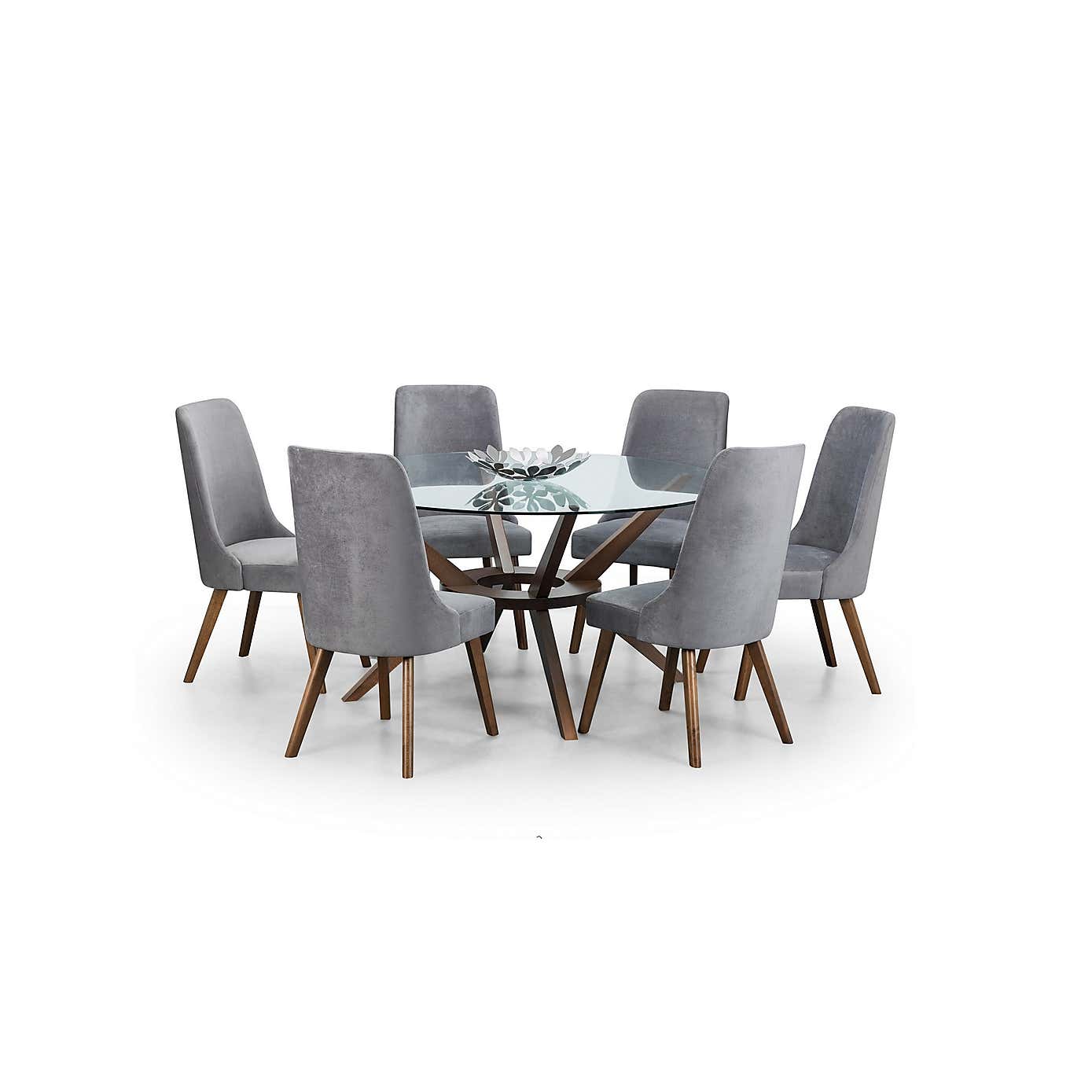 Chelsea Large Round Dining Table with 6 Huxley Dining Chairs