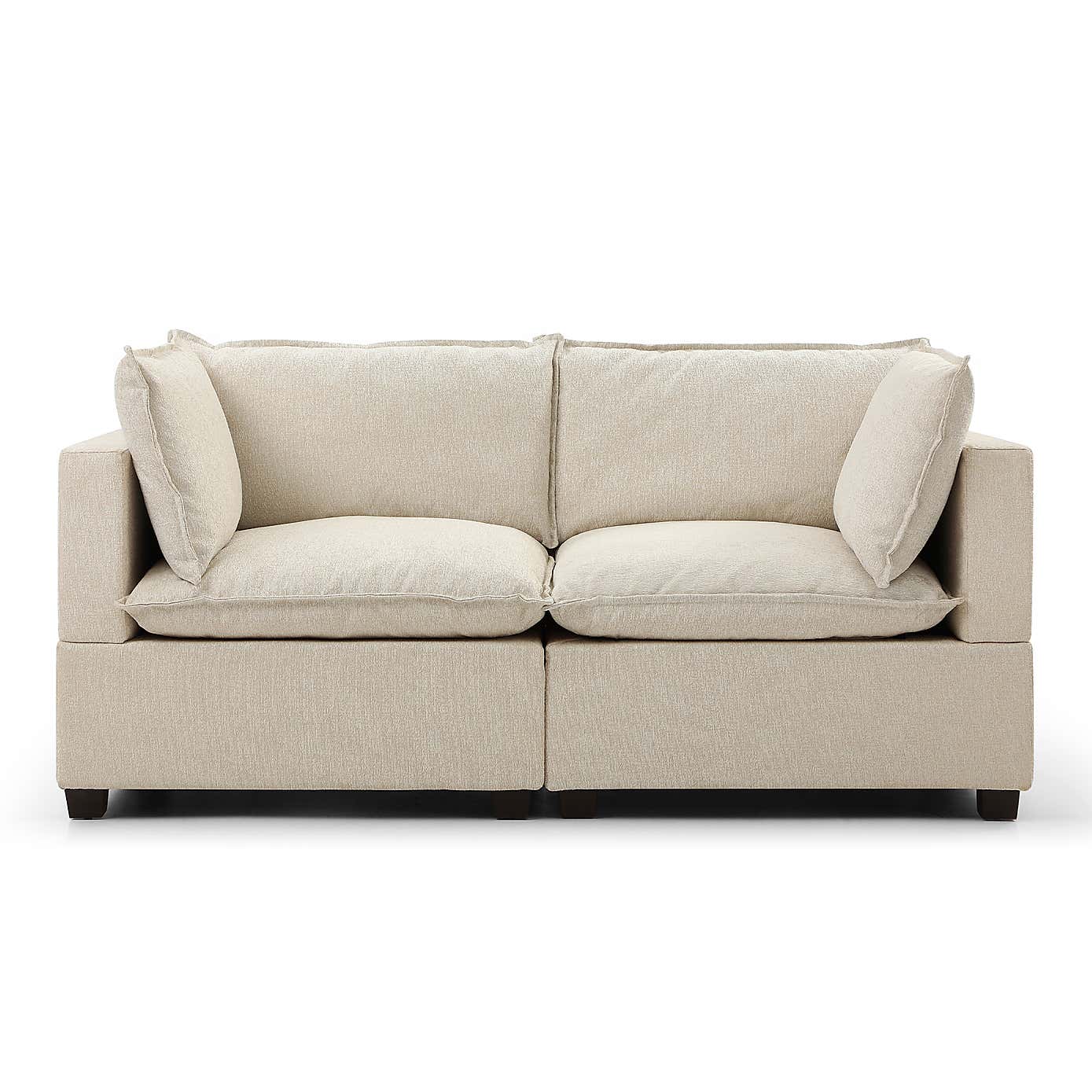 Moda 2 Seater Modular Sofa, Natural Boucle