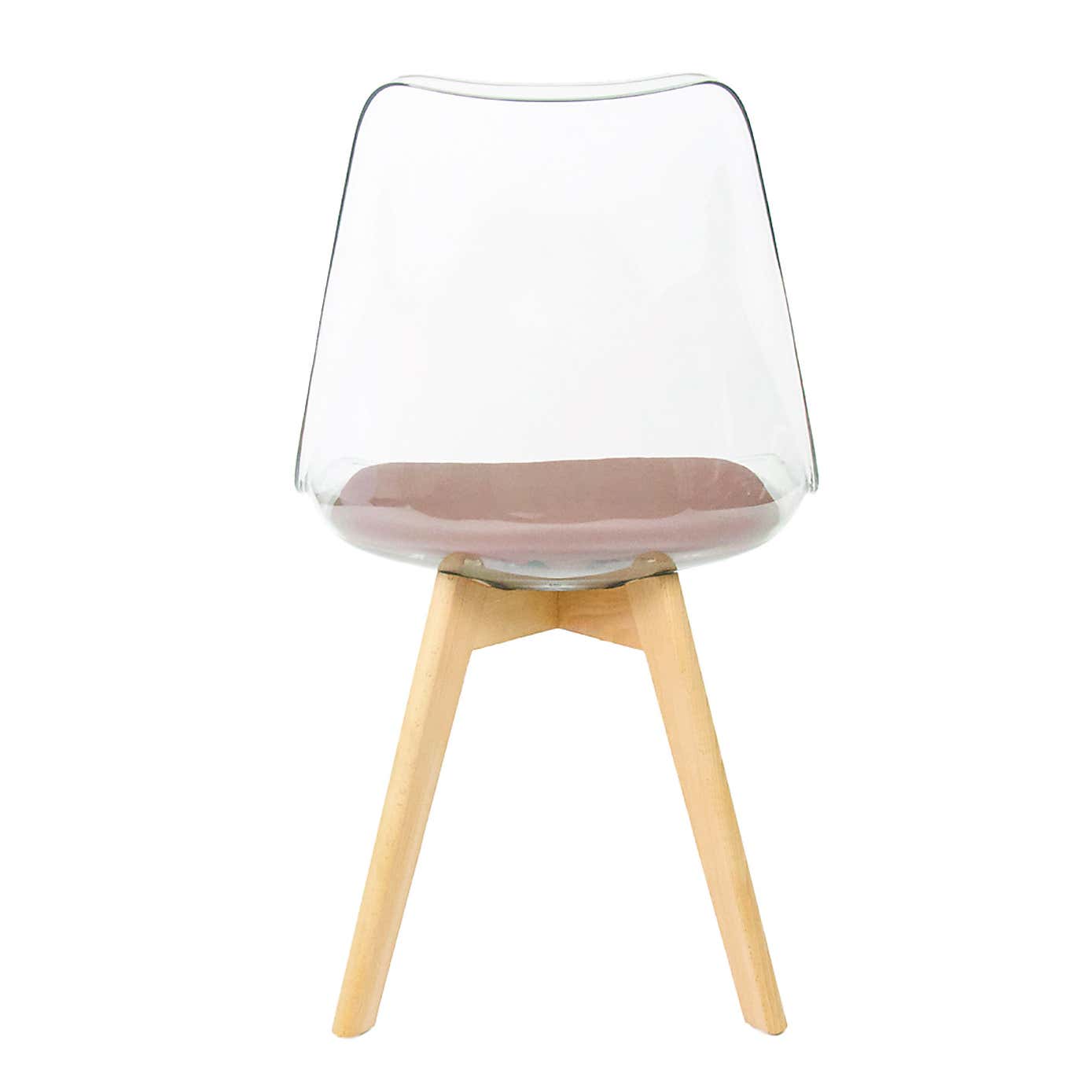 Fusion Living Soho Clear Plastic Dining Chair with Squared Legs