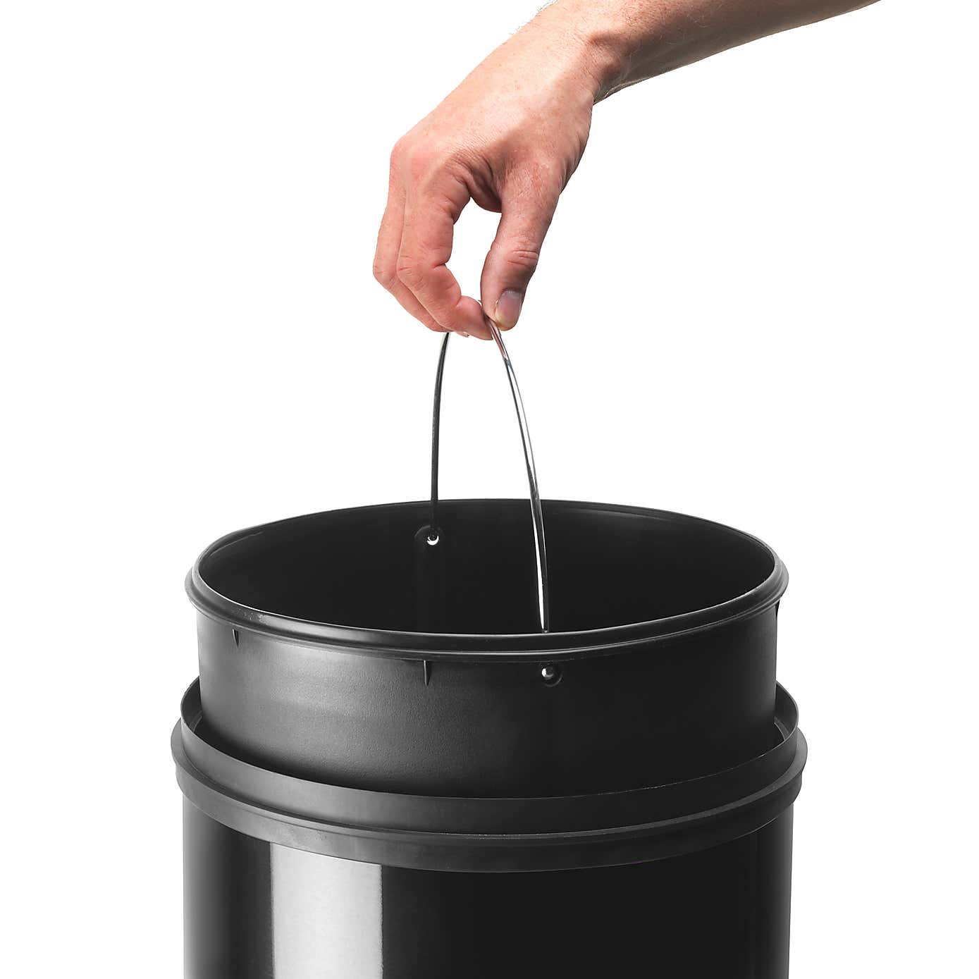 Spectrum Black 30 Litre Top Press Bin