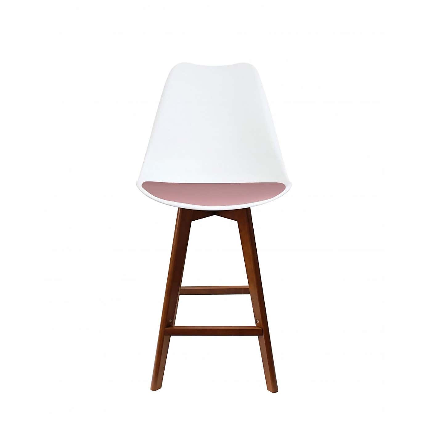 Fusion Living Soho White Plastic Bar Stool